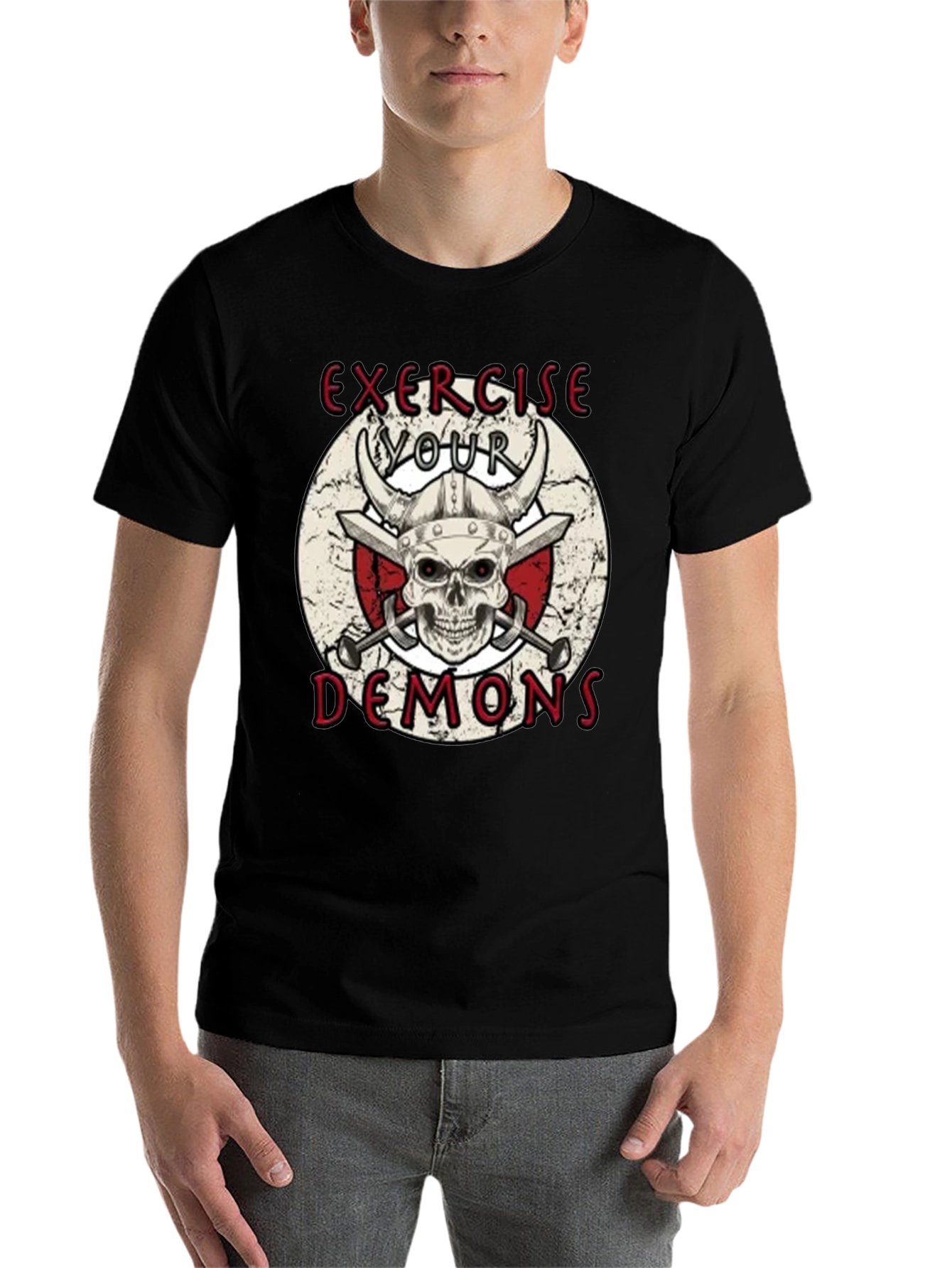 Black Exercise Your Demons Graphic T-Shirt view 7