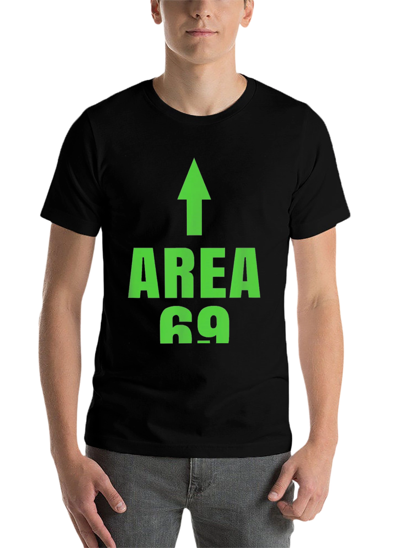 Black Area 69 Funny Novelty T-Shirt view 7