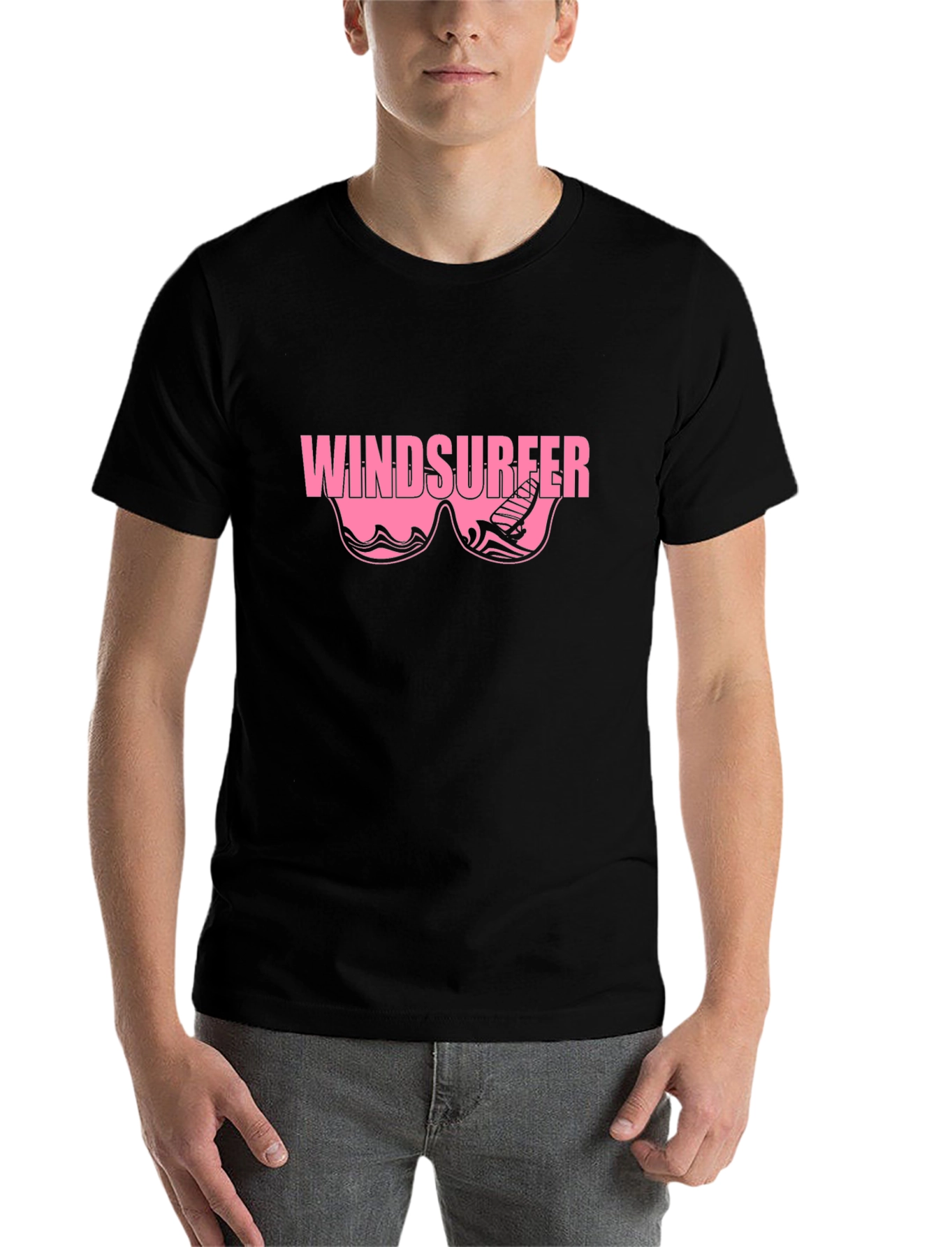 Black Windsurfer Graphic T-Shirt - Black view 7