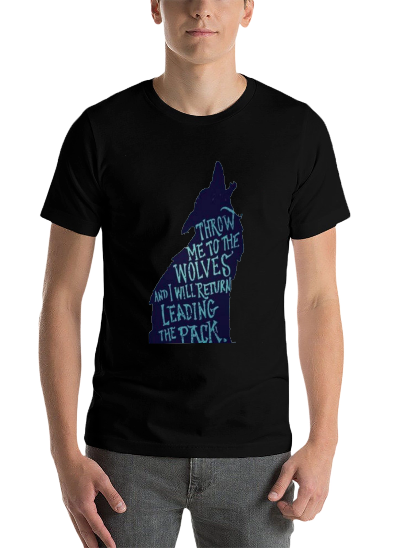 Black Wolf Pack Leader Graphic Tee - Black view 7