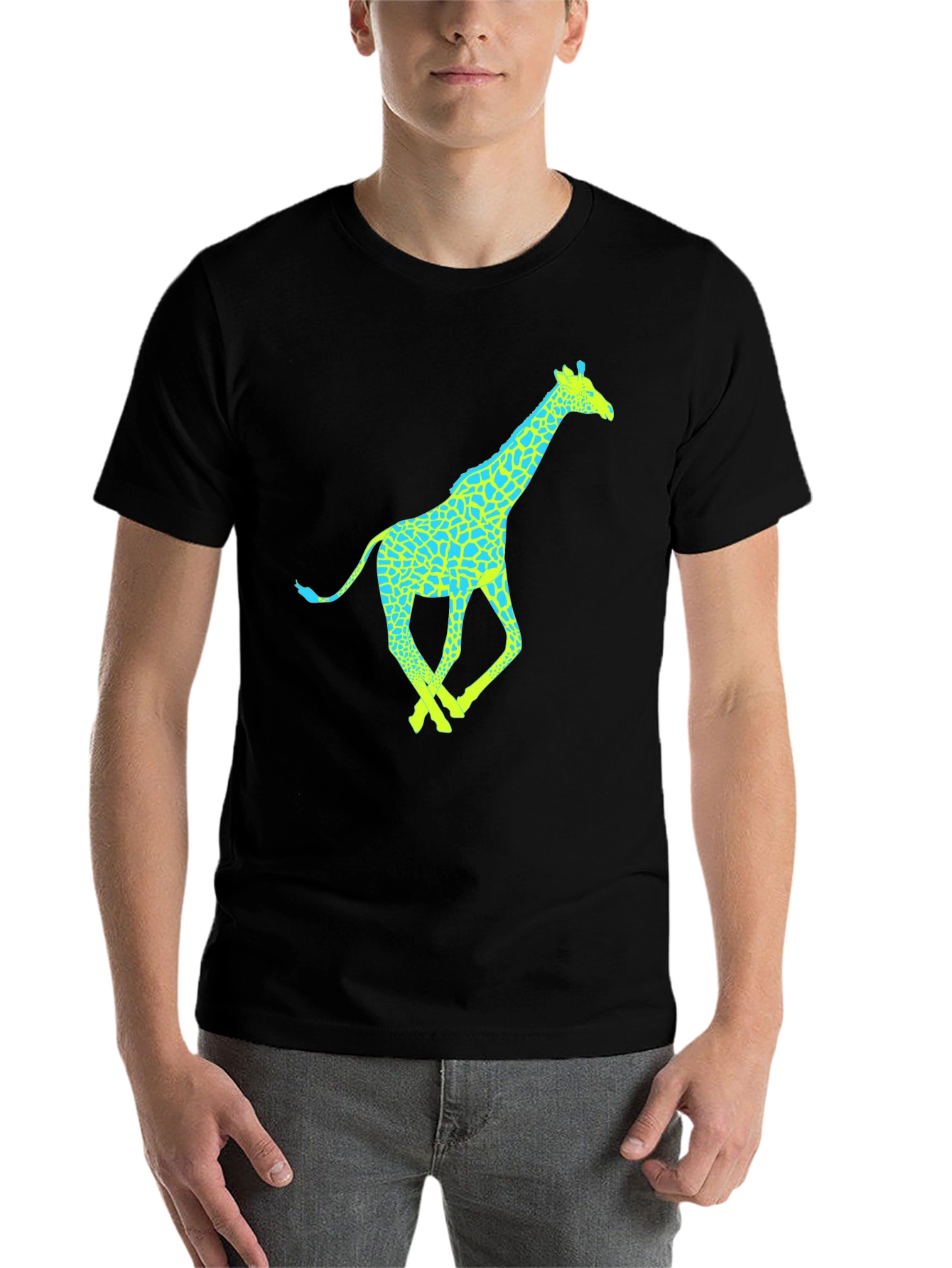Black Giraffe Graphic Tee - Fun & Stylish Men's T-Shirt view 7
