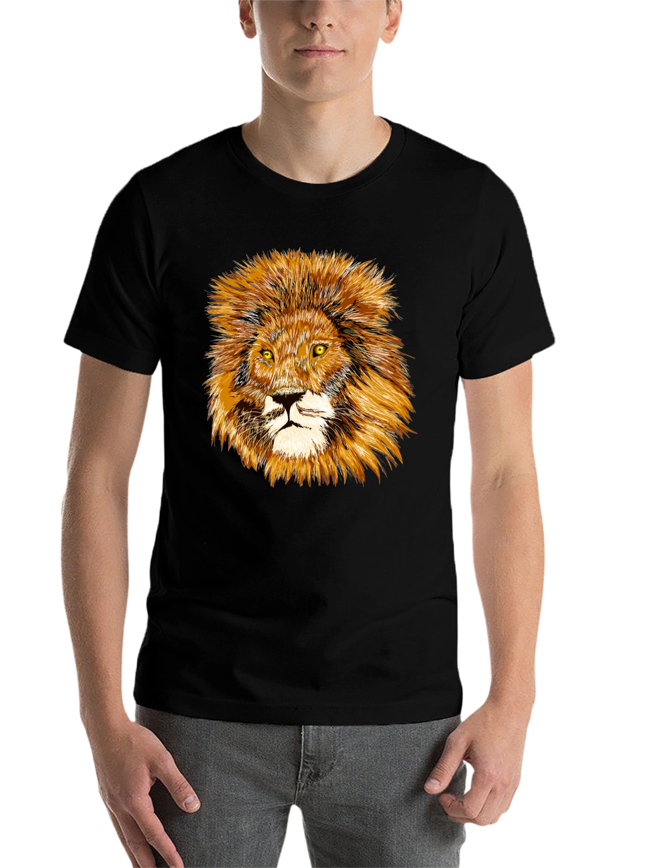 Black Lion Graphic Tee - Black Cotton Comfort view 7