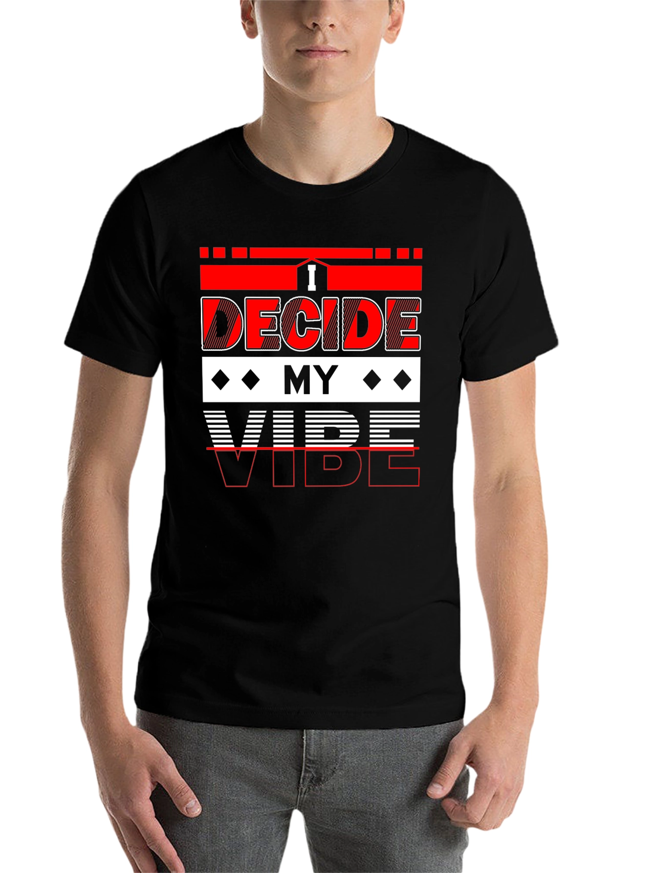 Black I Decide My Vibe Graphic T-Shirt - Stylish Cotton Tee view 7