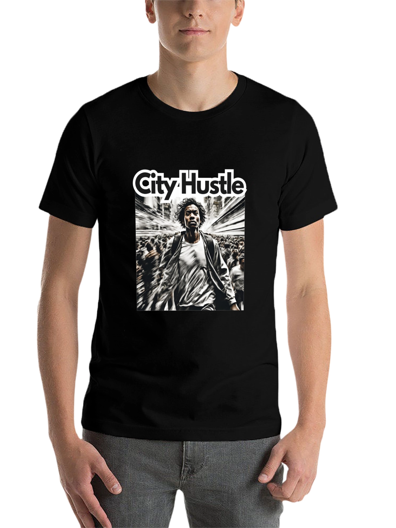 Black City Hustle Graphic Print T-Shirt view 7