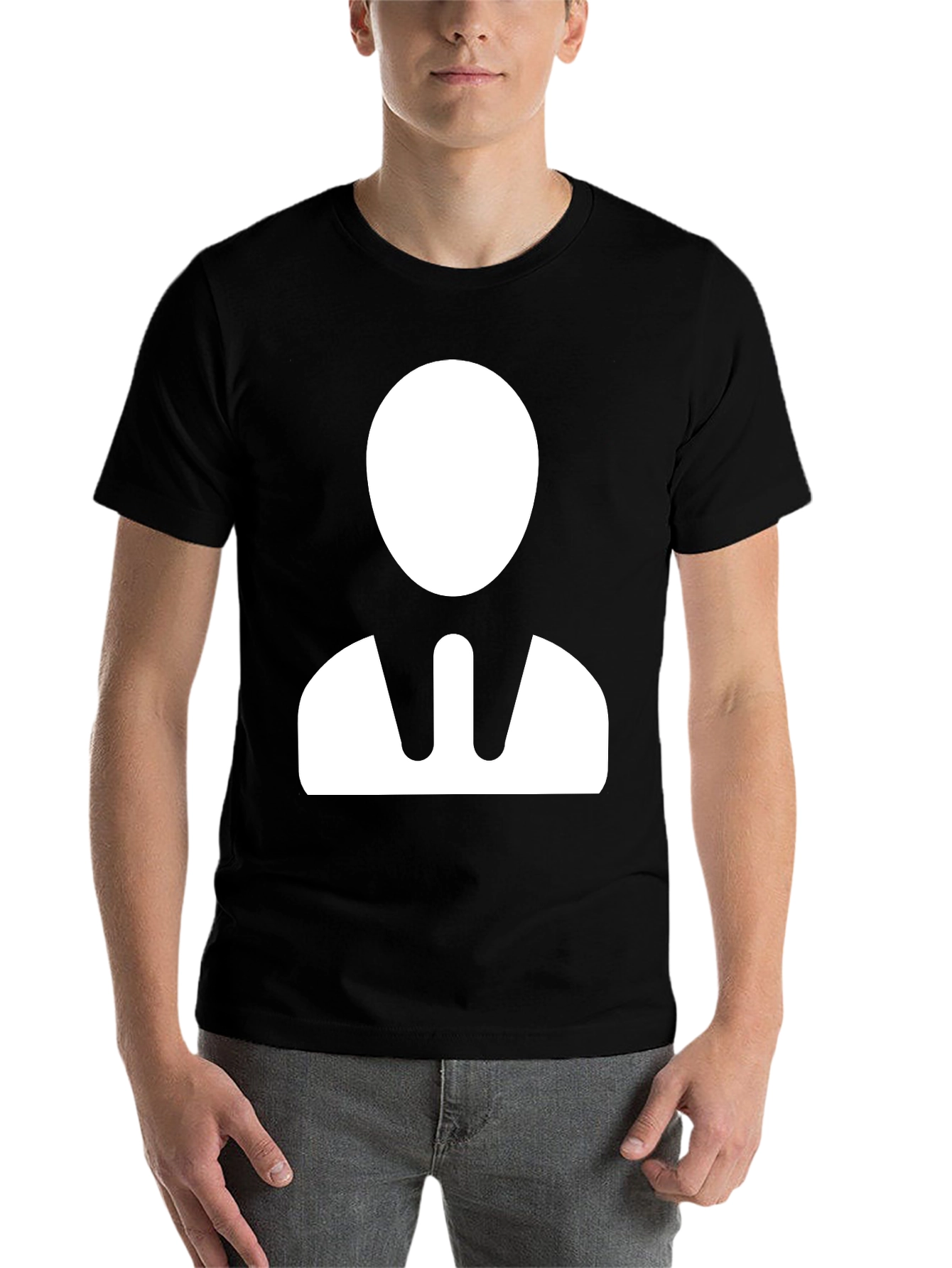 Black Minimalist Business Man Graphic T-Shirt view 7