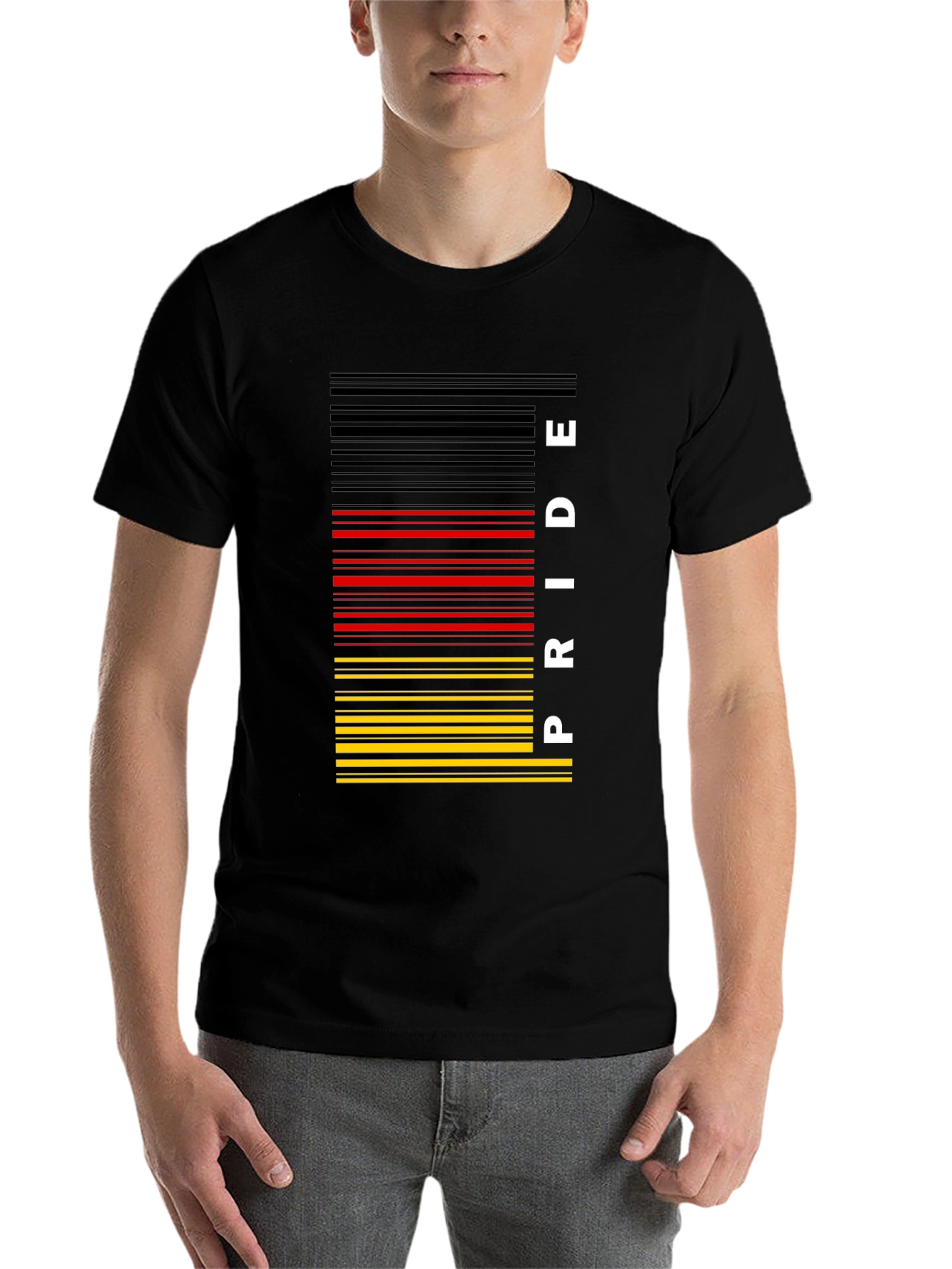 Pride Barcode T-Shirt - Black German Flag Colors - 7