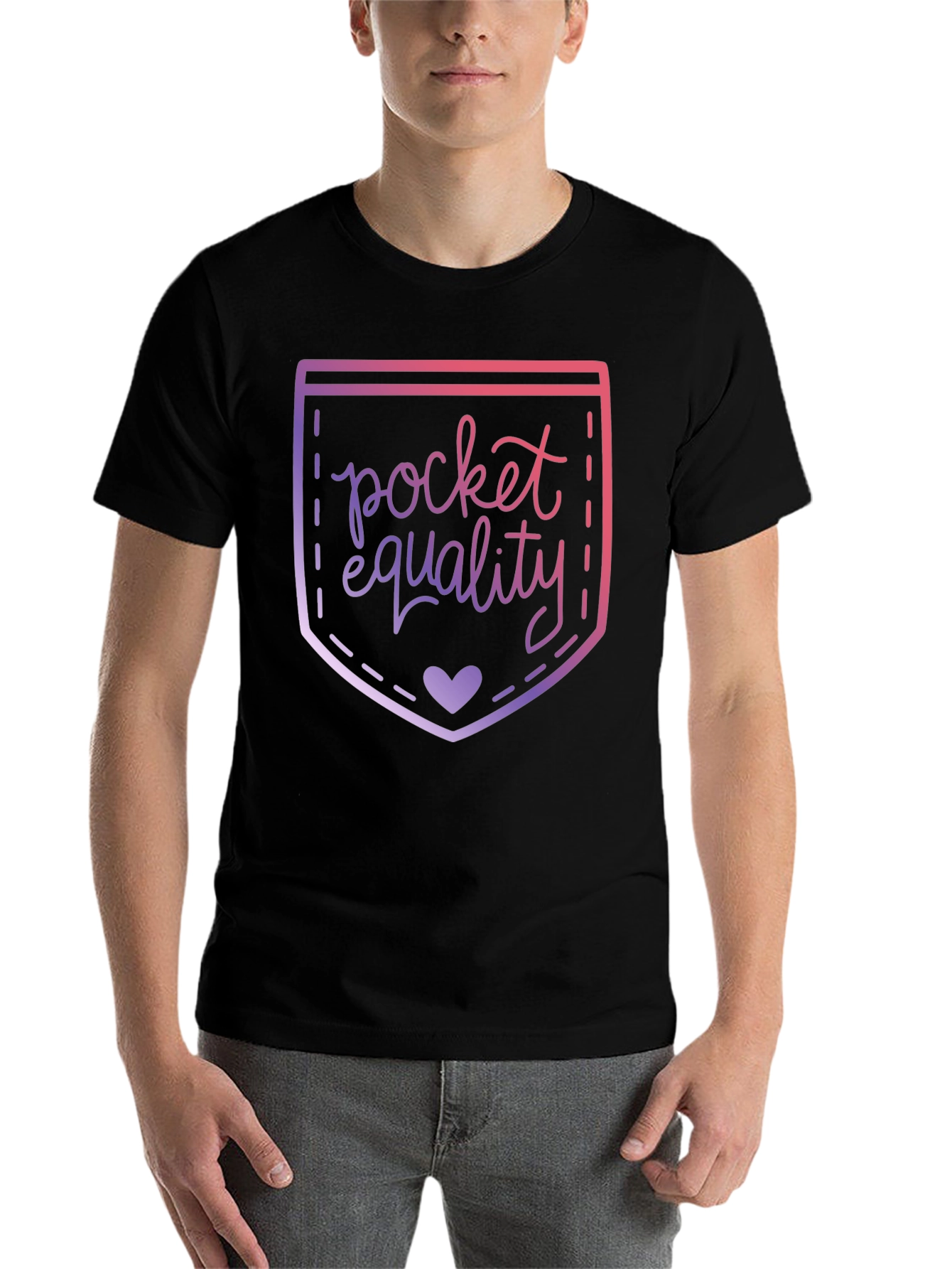Black Pocket Equality Graphic T-Shirt view 7