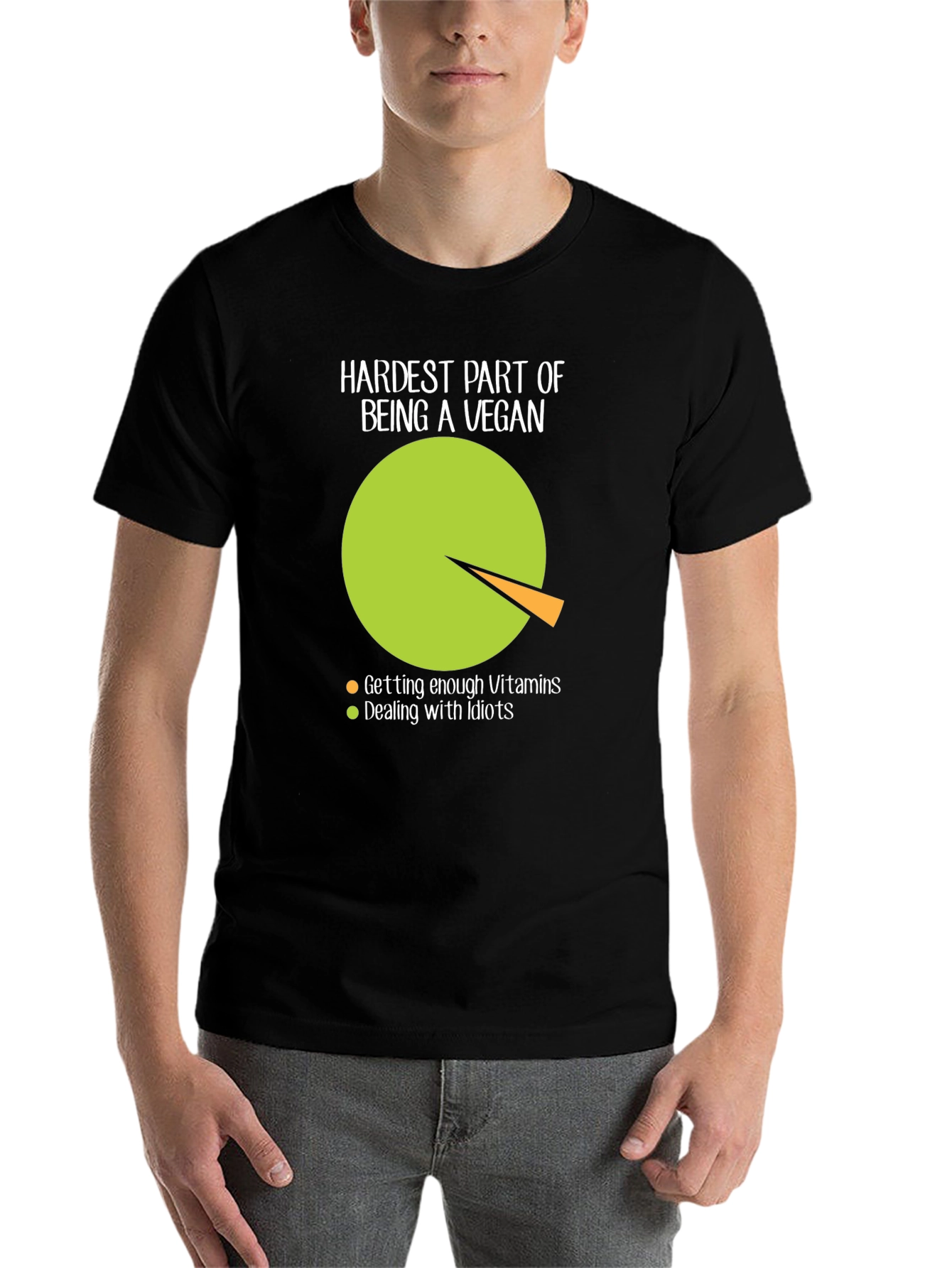 Black Hardest Part Being Vegan Humor T-Shirt view 7