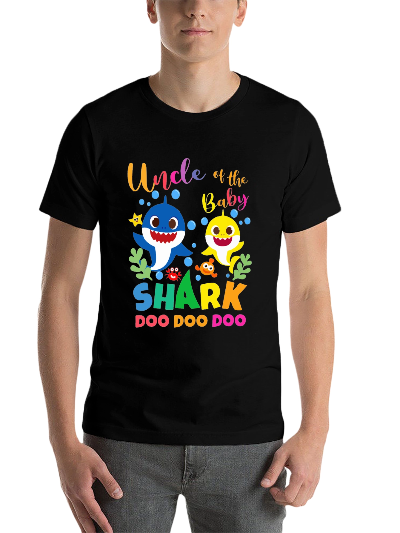 Black Uncle of the Baby Shark Doo Doo Doo T-Shirt view 7