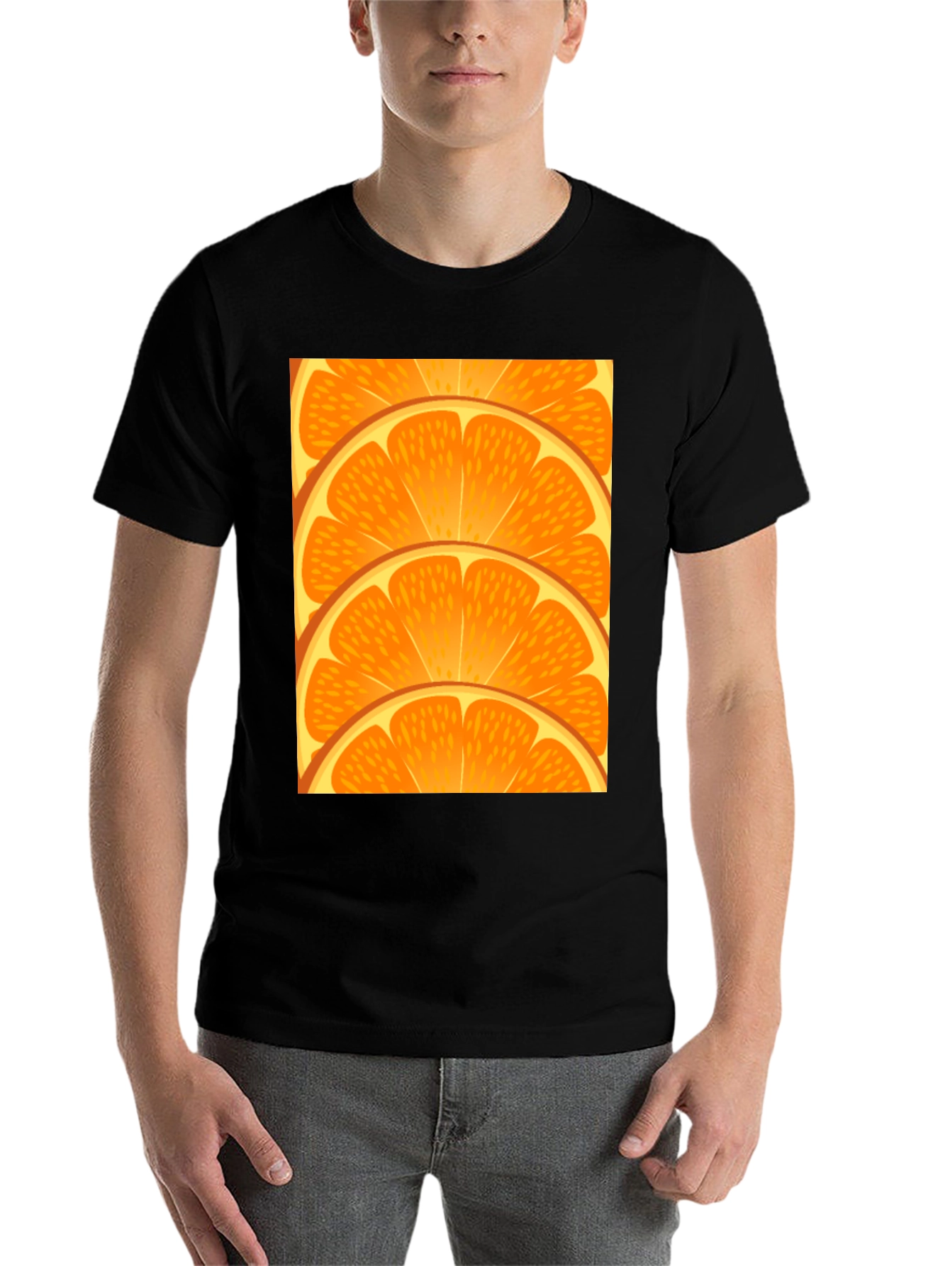 Black Orange Slice Graphic Tee - Fresh Design view 7
