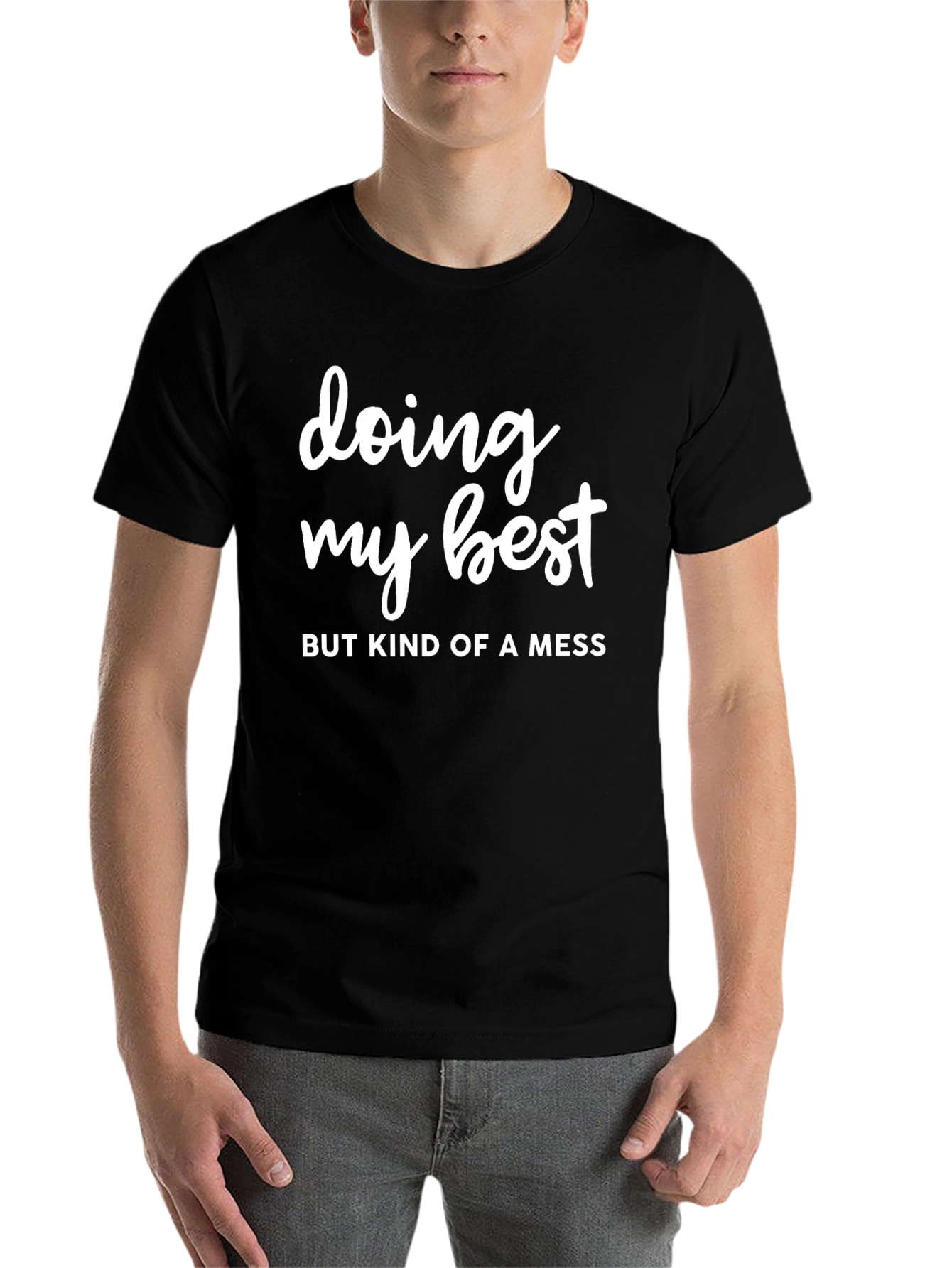 Black Doing My Best Tee - Funny Slogan Shirt view 7