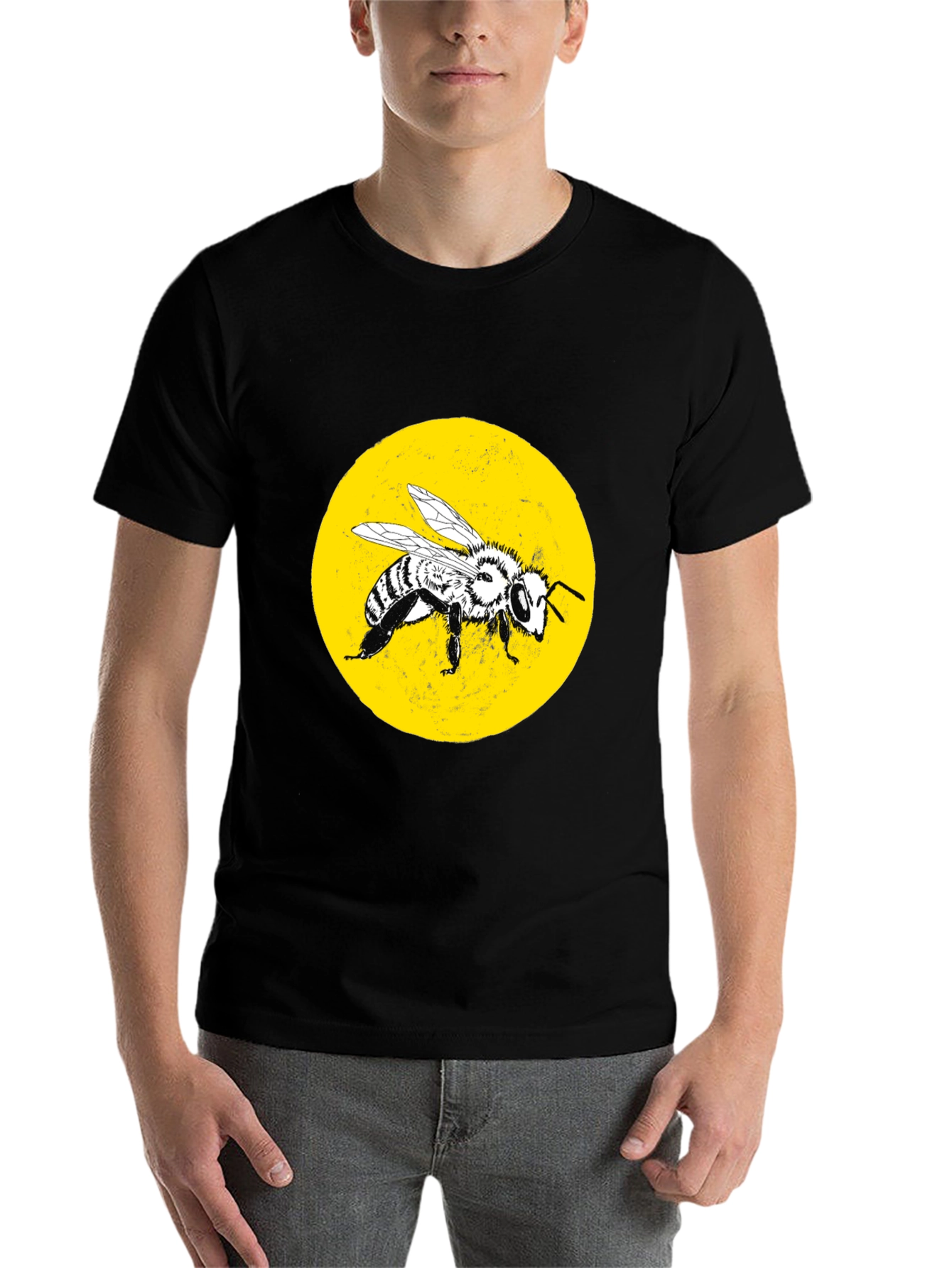 Bee Graphic Tee - Stylish Black Cotton T-Shirt - 7