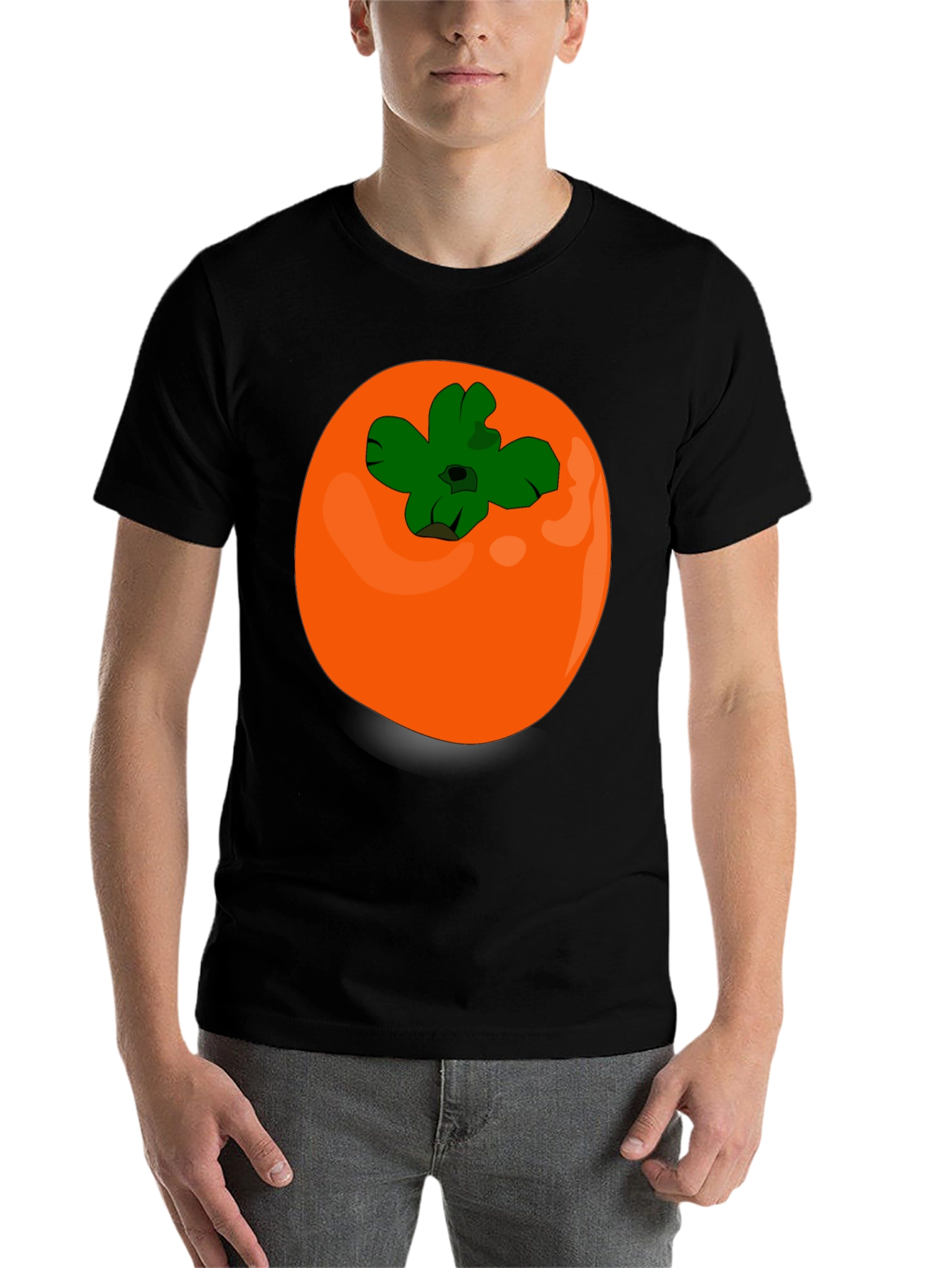 Black Persimmon Graphic T-Shirt - Casual Fruit Tee view 7