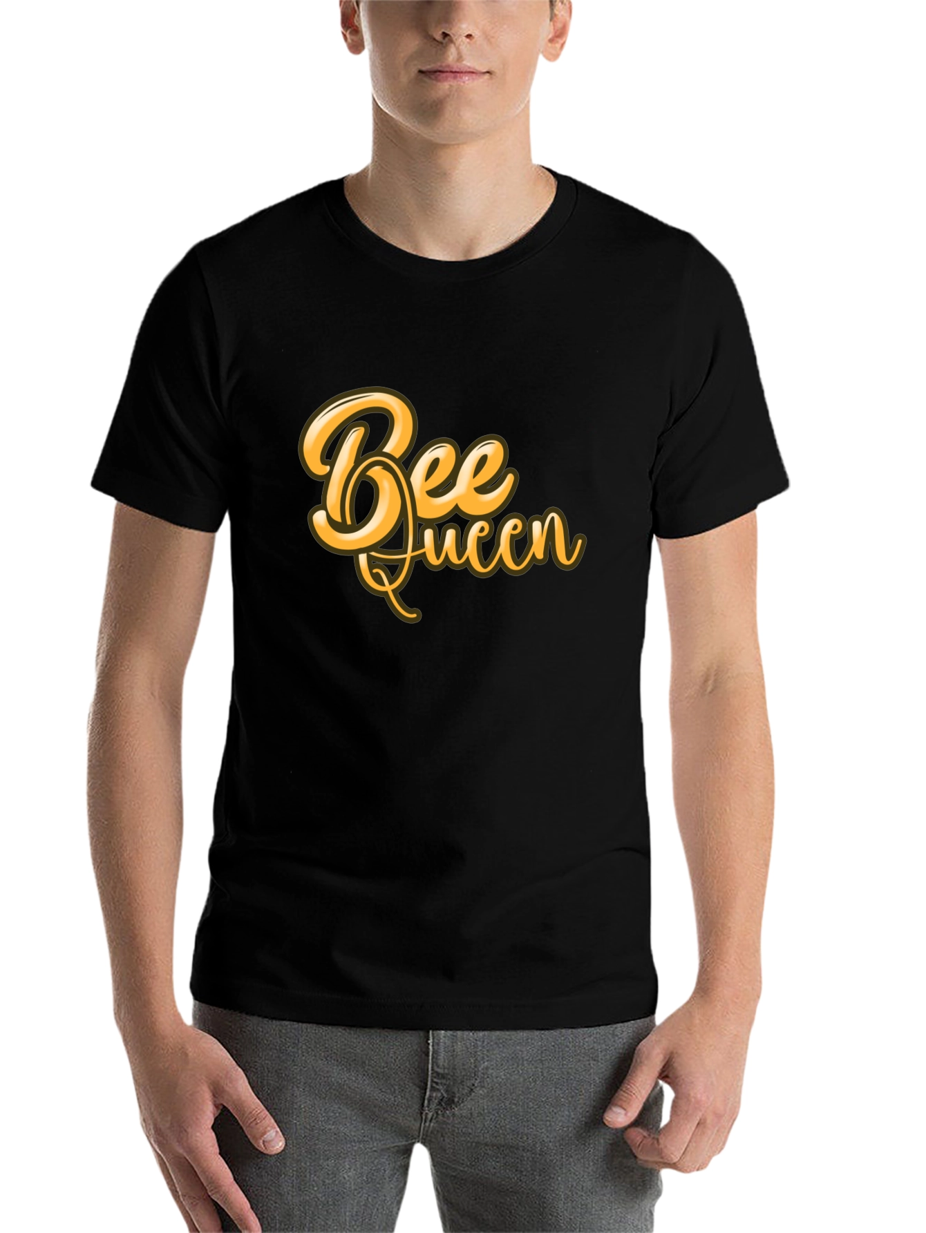 Black Bee Queen Graphic T-Shirt - Black Cotton Blend view 7