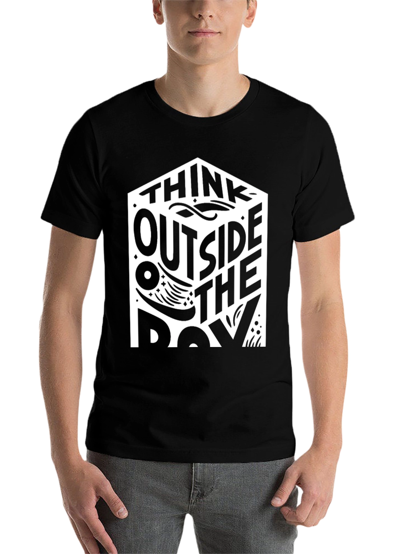 Black Think Outside the Box T-Shirt view 7