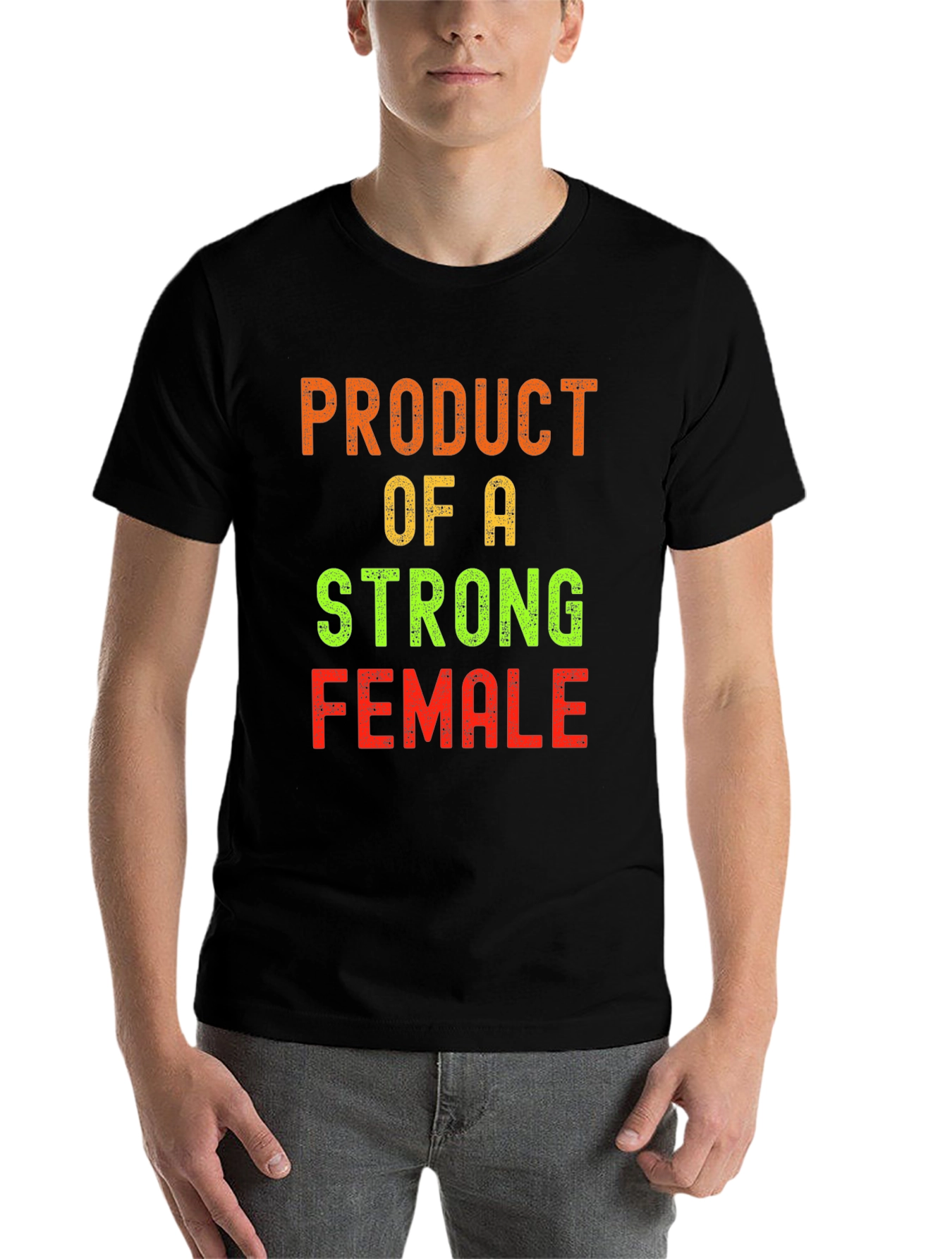 Black Product of a Strong Female Black T-Shirt view 7