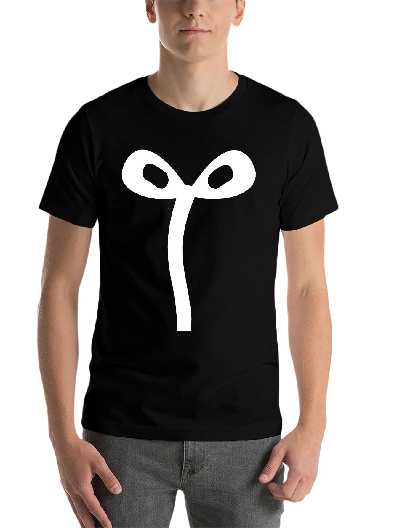 Black Bow Tie Graphic Tee - Men's Black T-Shirt view 7