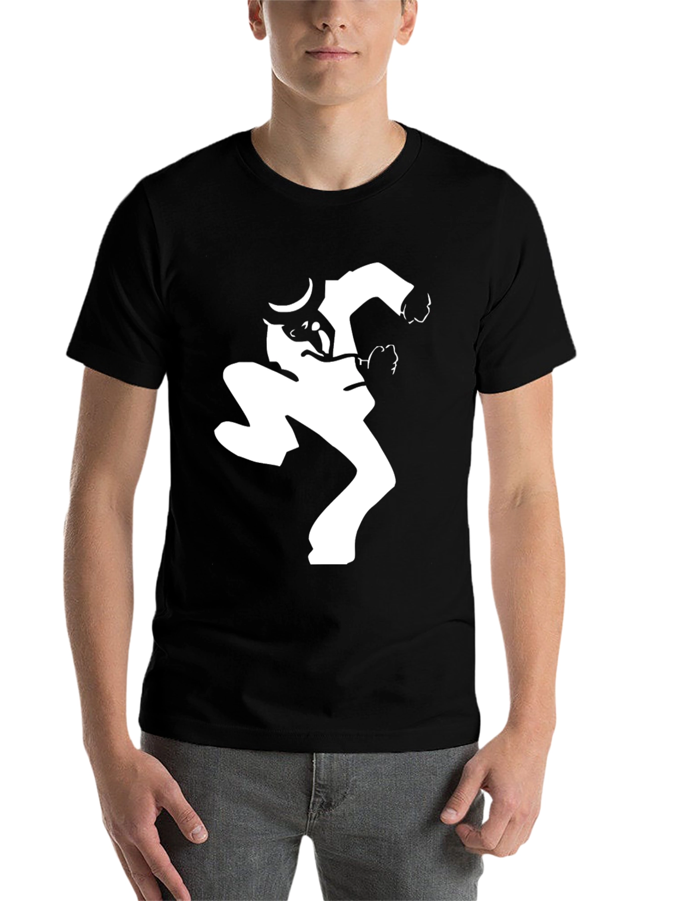 Black Black T-Shirt with Silhouette Graphic view 7