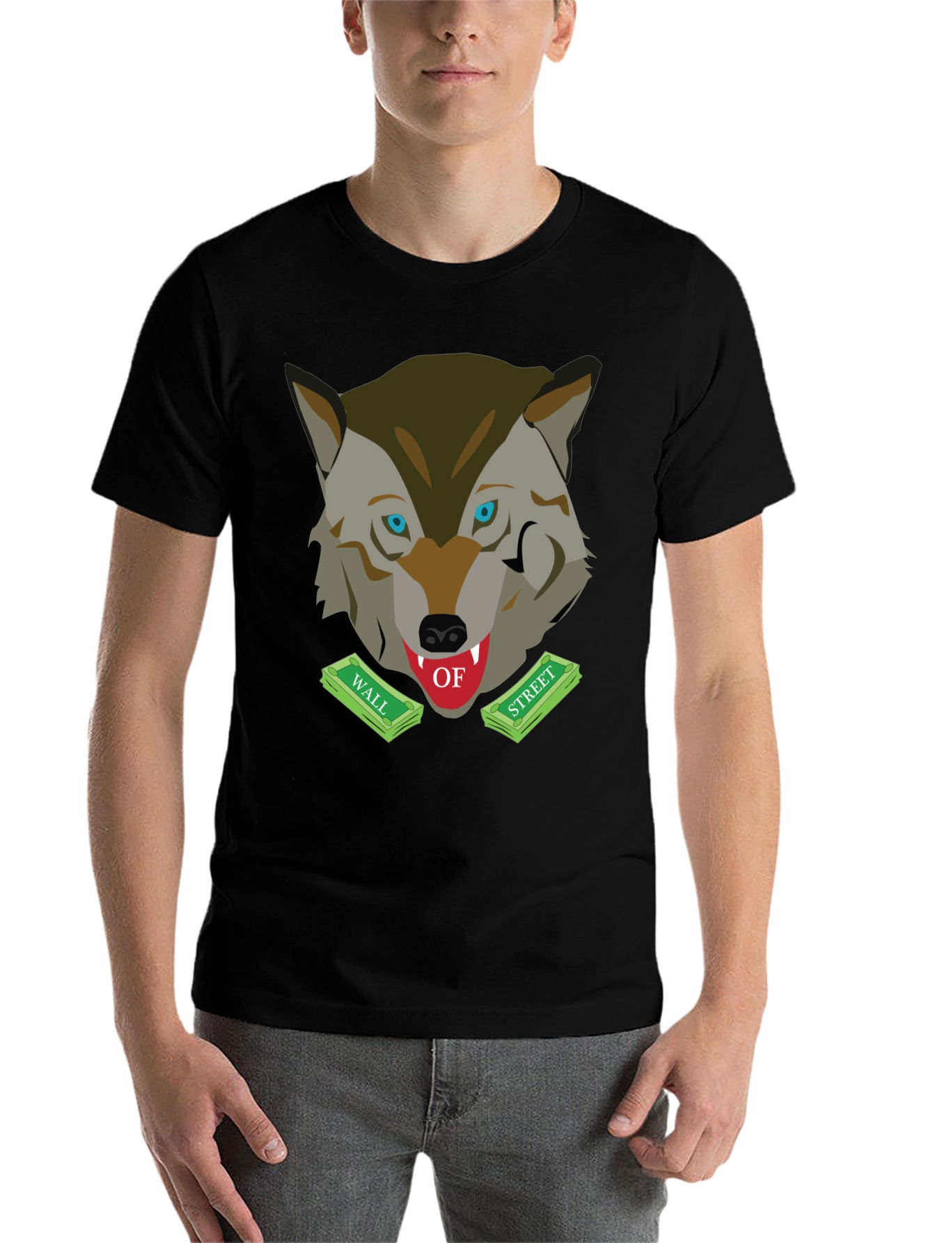 Black Wolf of Wall Street Graphic T-Shirt view 7