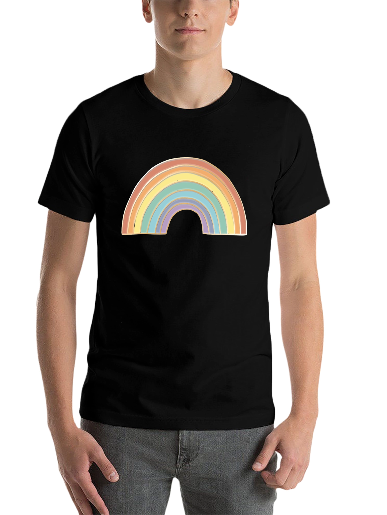 Black Rainbow Graphic Black T-Shirt view 7