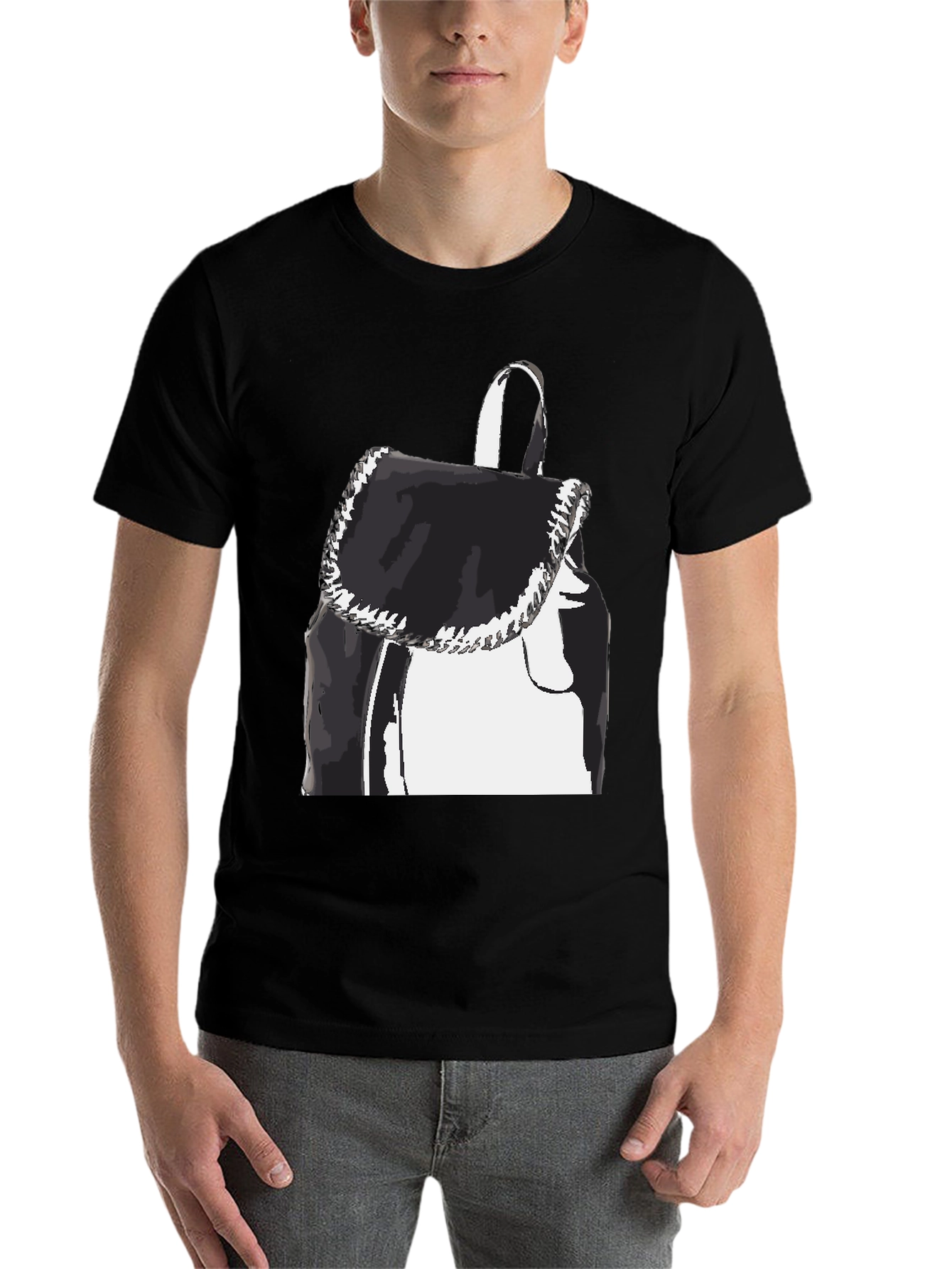 Black Black Graphic Tee - Backpack Print view 7