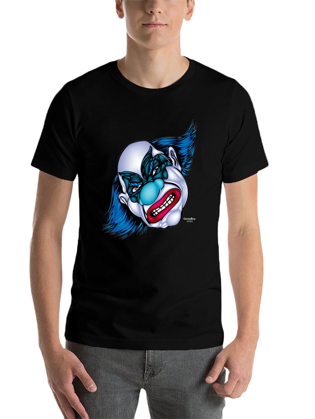 Black Clown Graphic T-Shirt - Men's Black Tee view 7