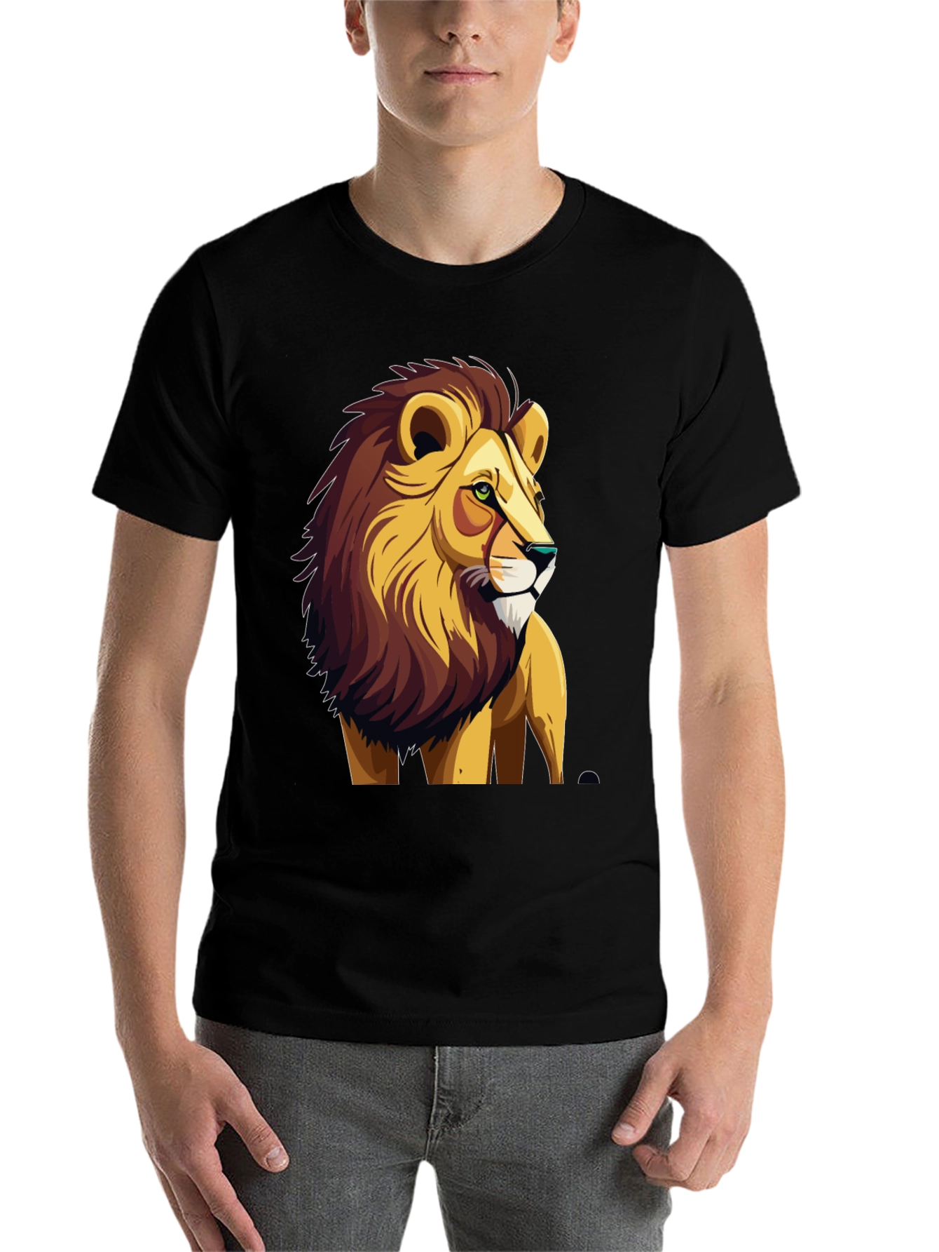 Black Lion Graphic Print Tee - Cool & Bold view 7