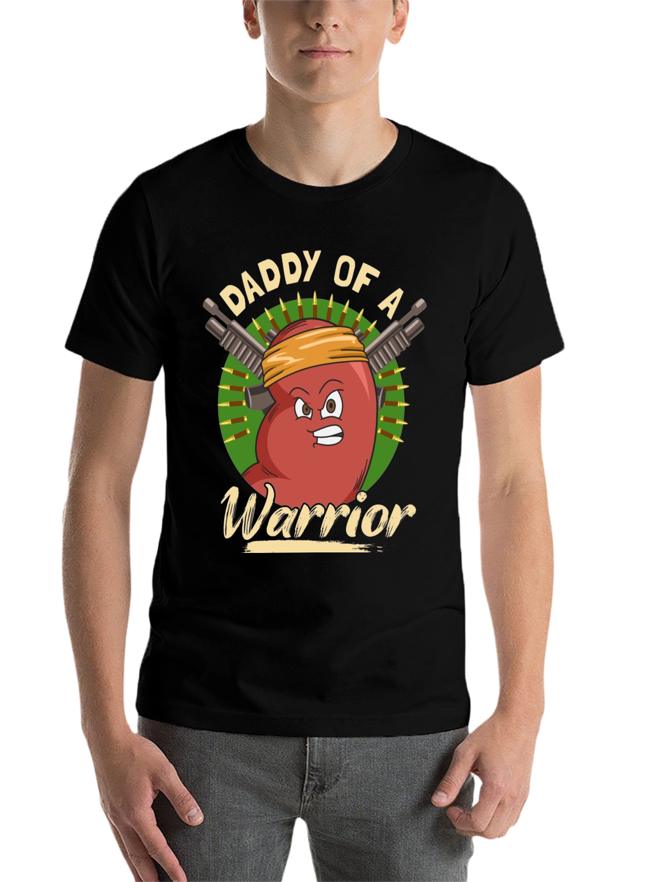 Black Daddy of a Warrior T-Shirt view 7