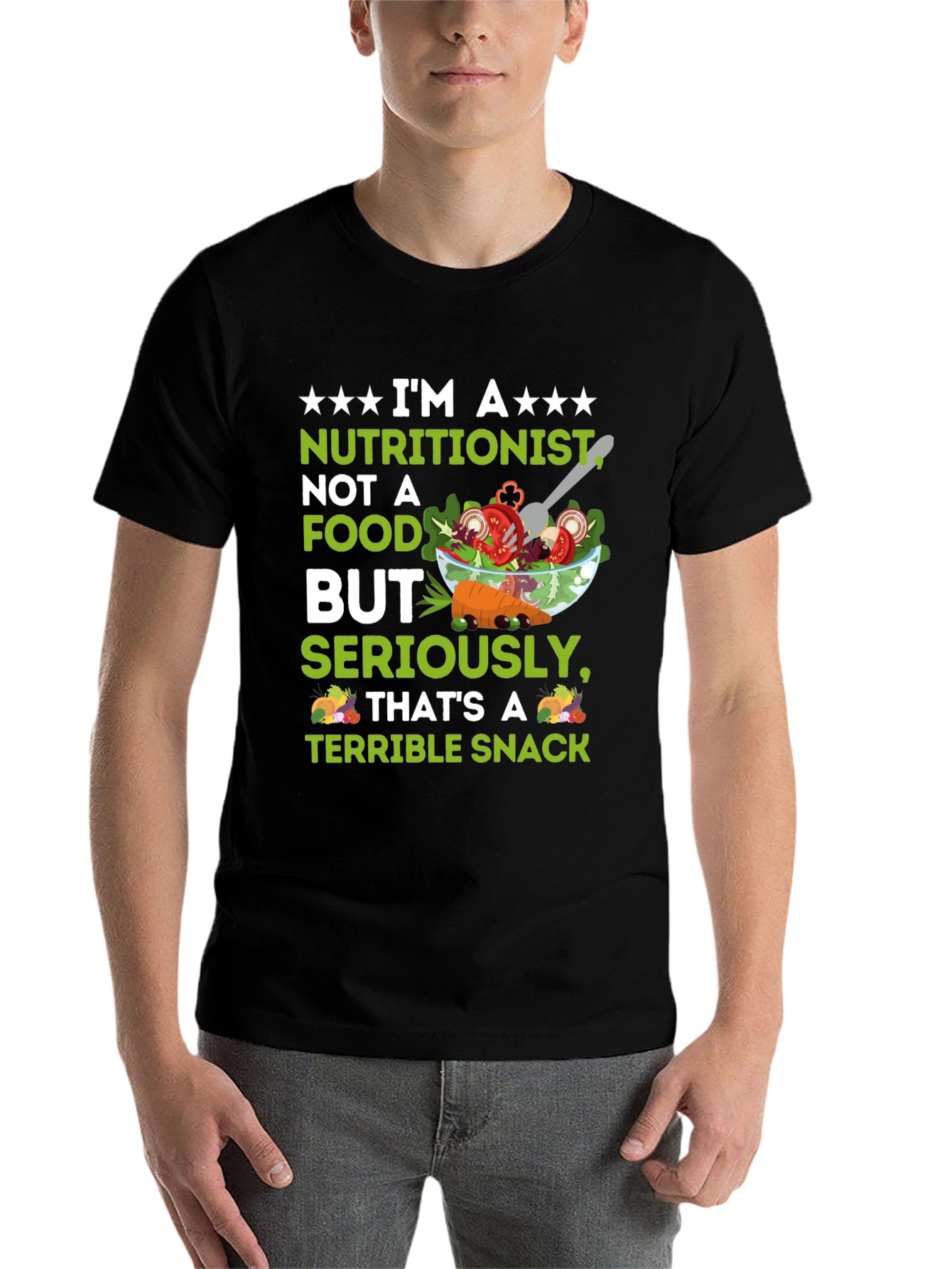 Black Nutritionist Terrible Snack Graphic Tee view 7