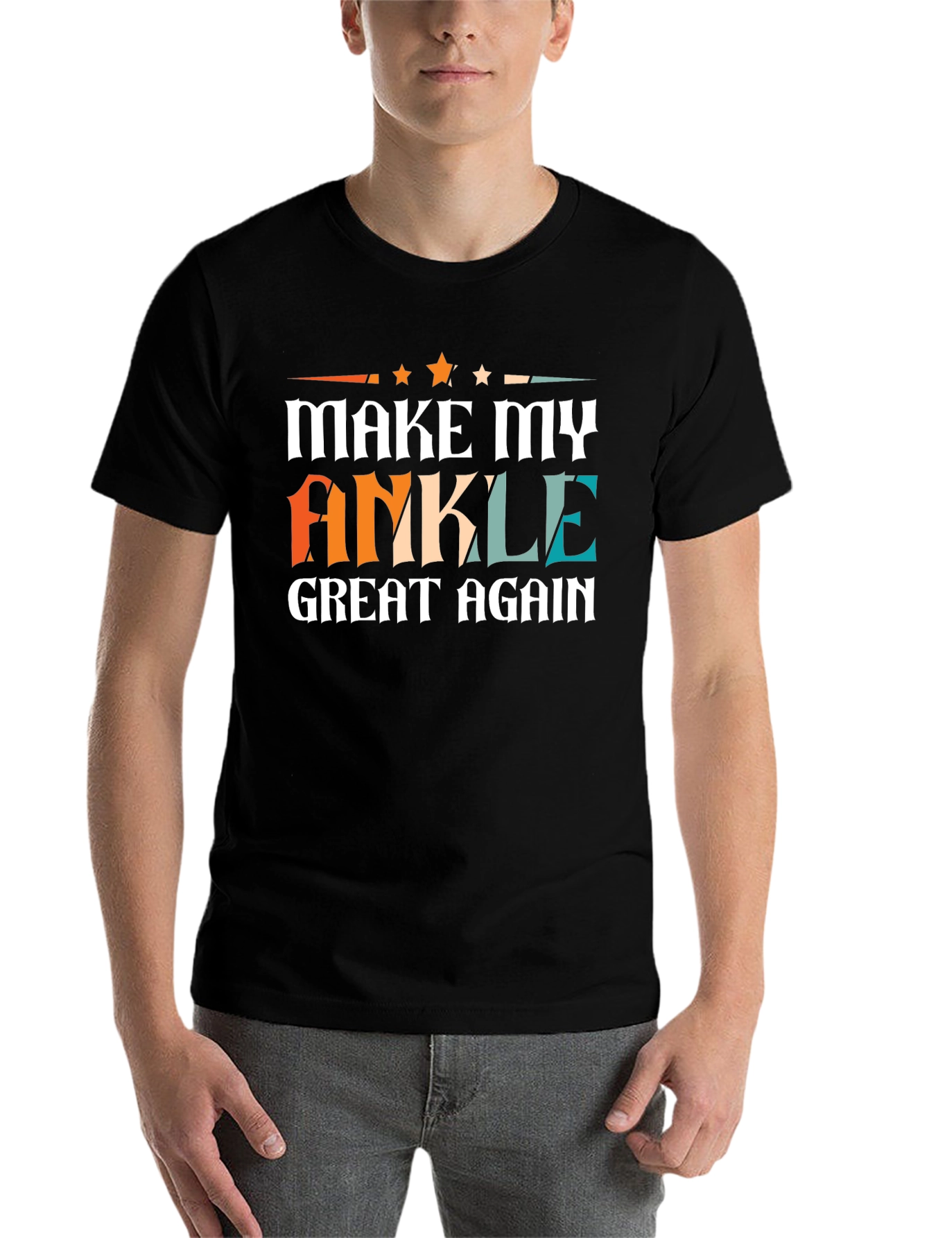 Black Make My Ankle Great Again T-Shirt view 7
