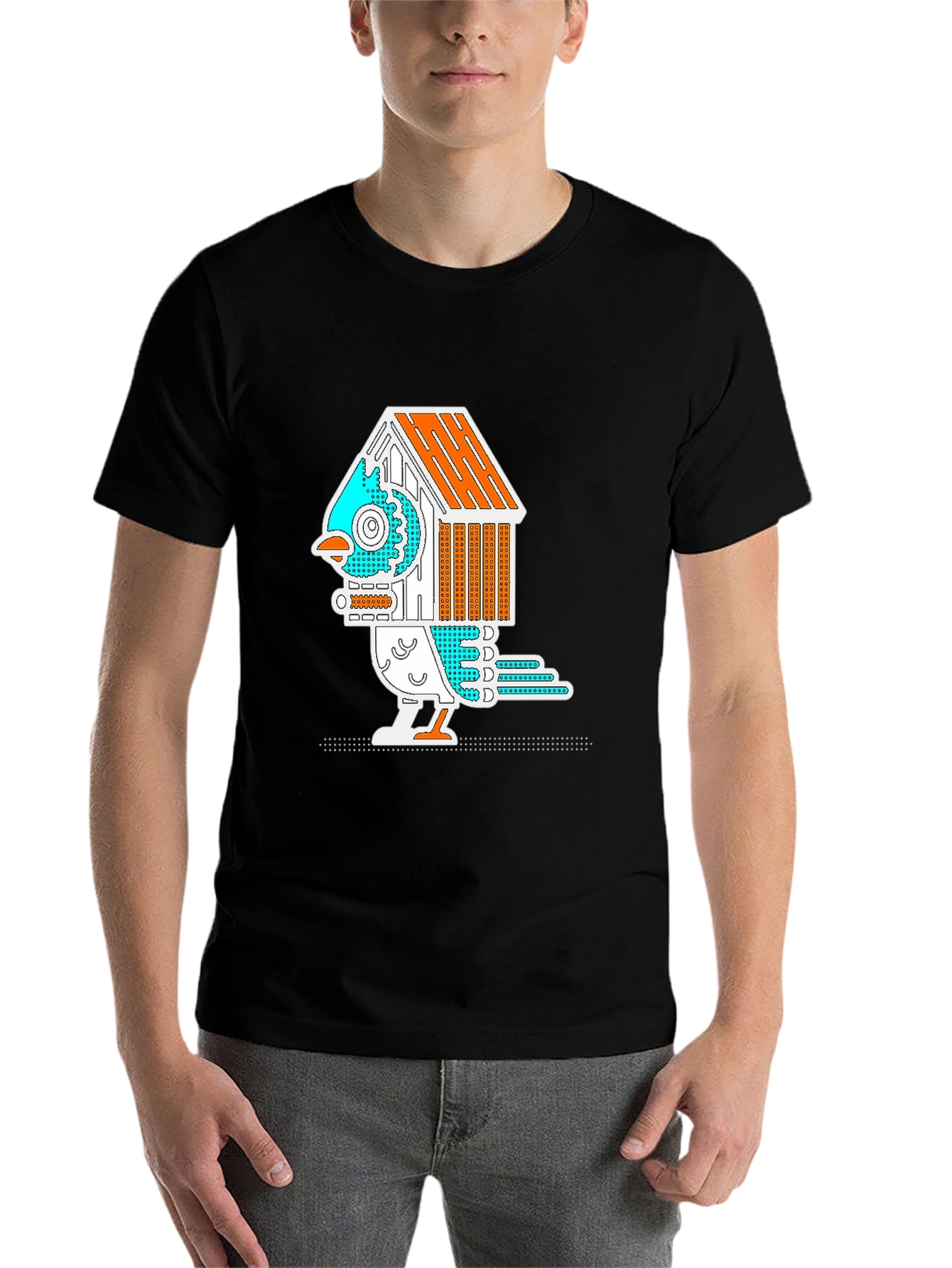 Black Birdhouse Bird Graphic Tee - Quirky & Unique view 7