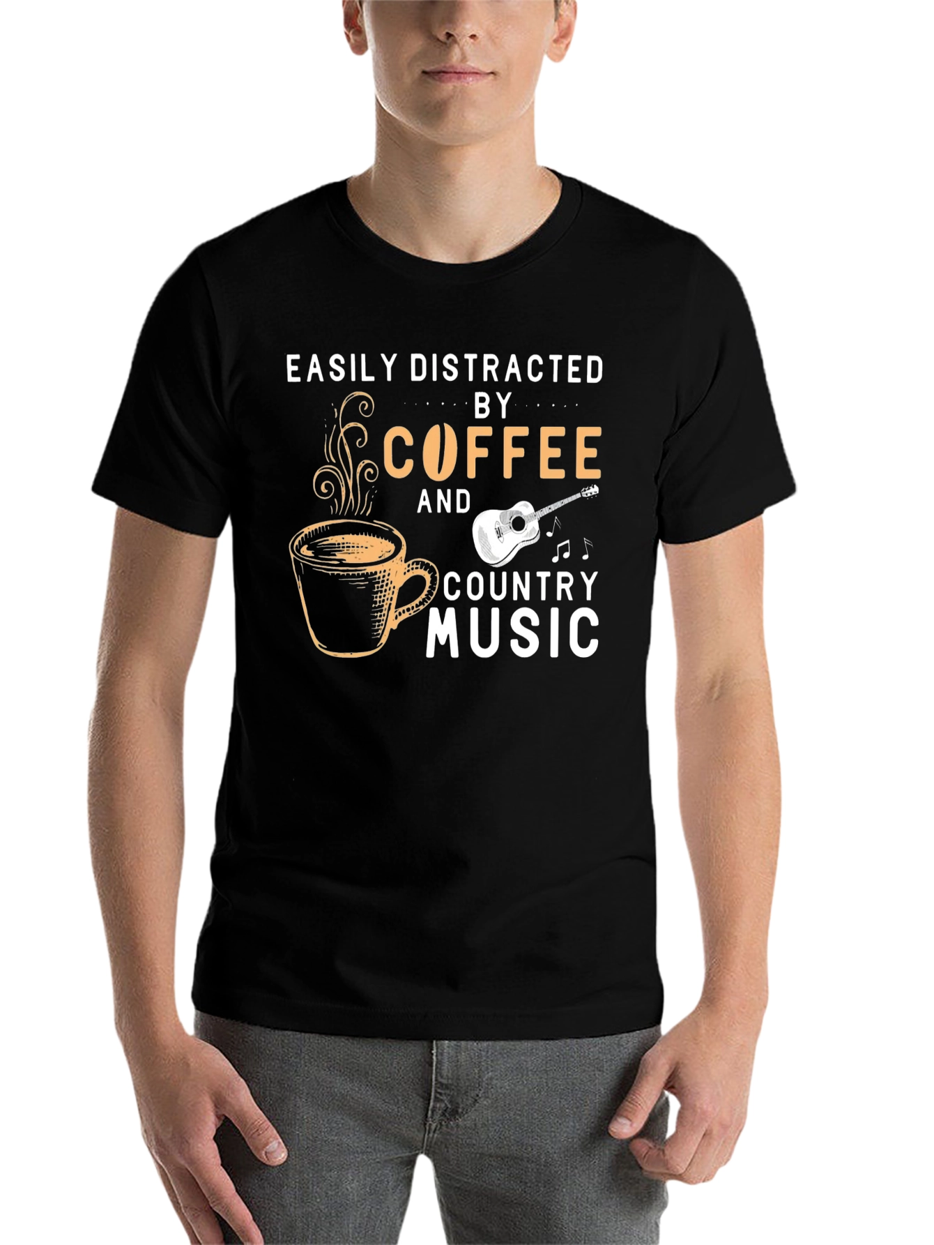 Black Coffee & Country Music T-Shirt - Easily Distracted view 7