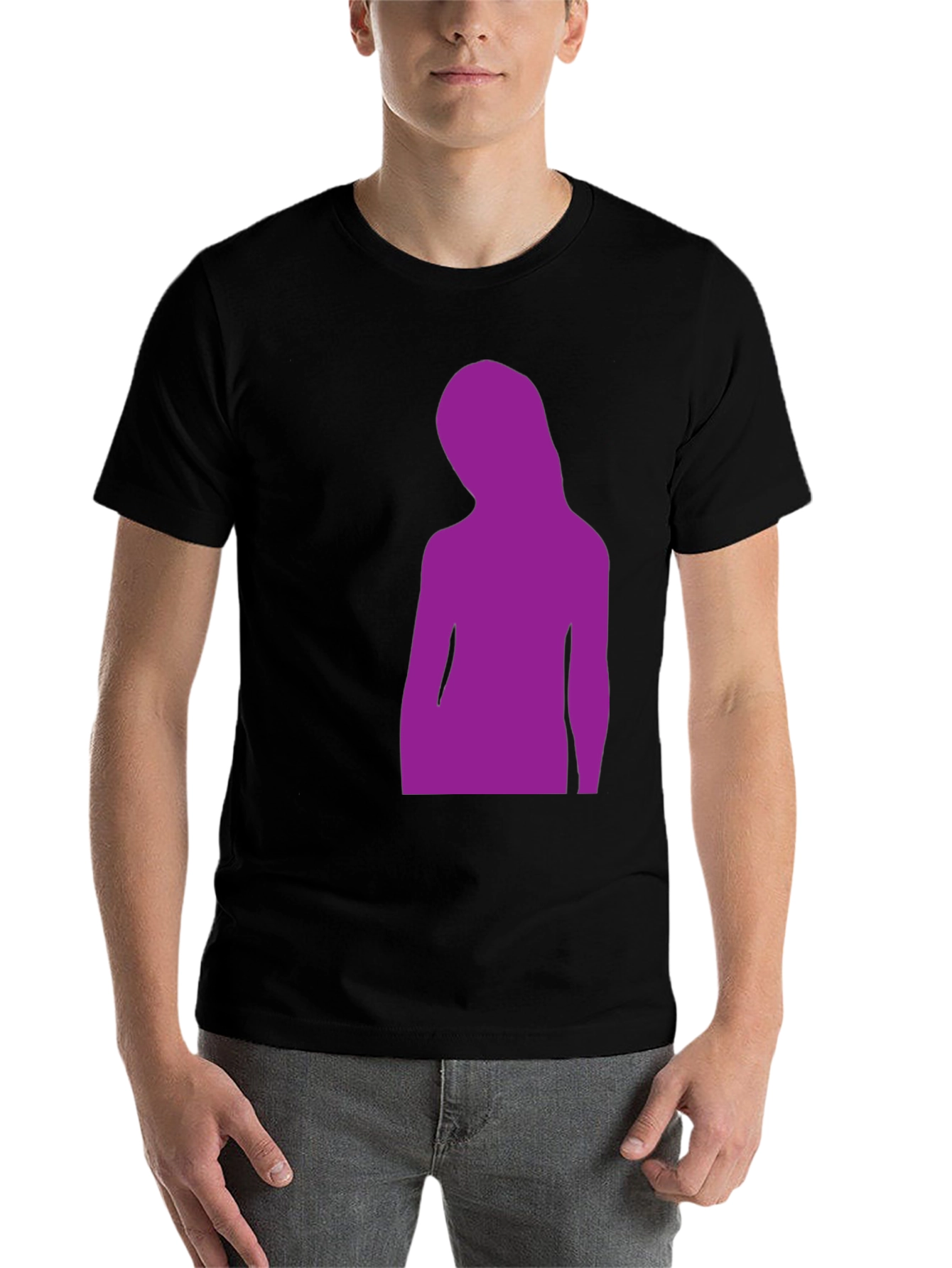Black Purple Silhouette Graphic Black T-Shirt view 7