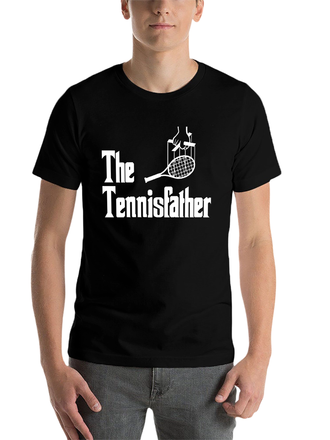 Black The Tennisfather T-Shirt - Funny Tennis Lover Gift view 7