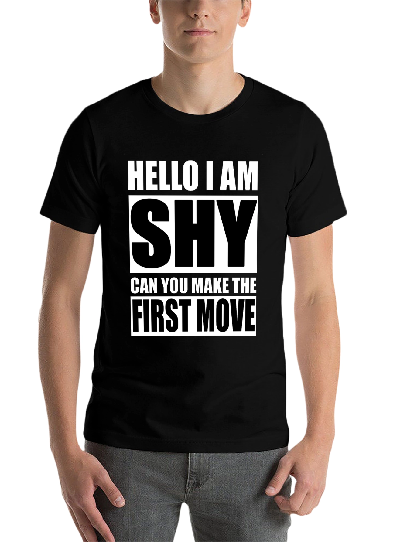 Black Shy Introvert Humor Graphic T-Shirt view 7