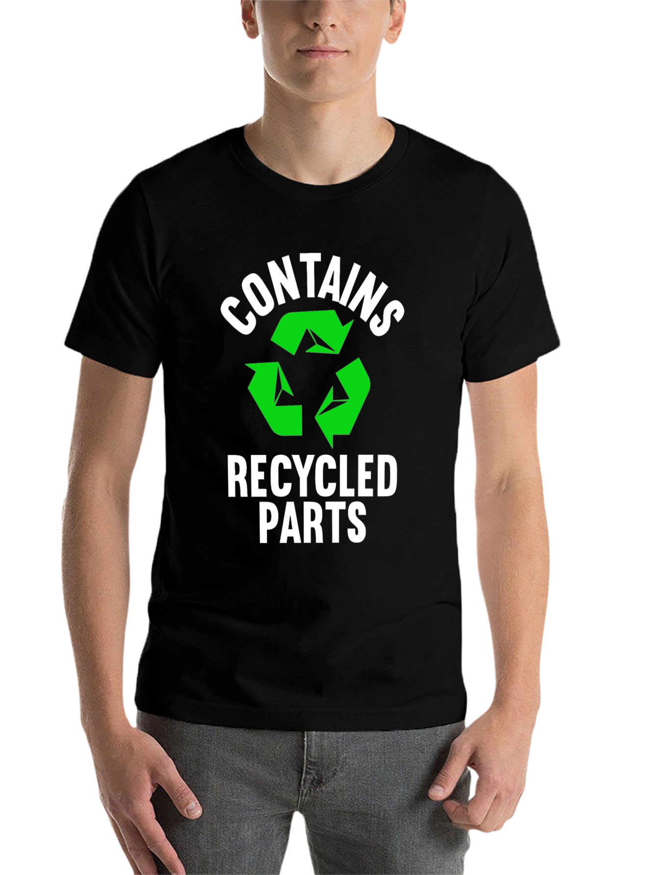 Black Contains Recycled Parts T-Shirt view 7