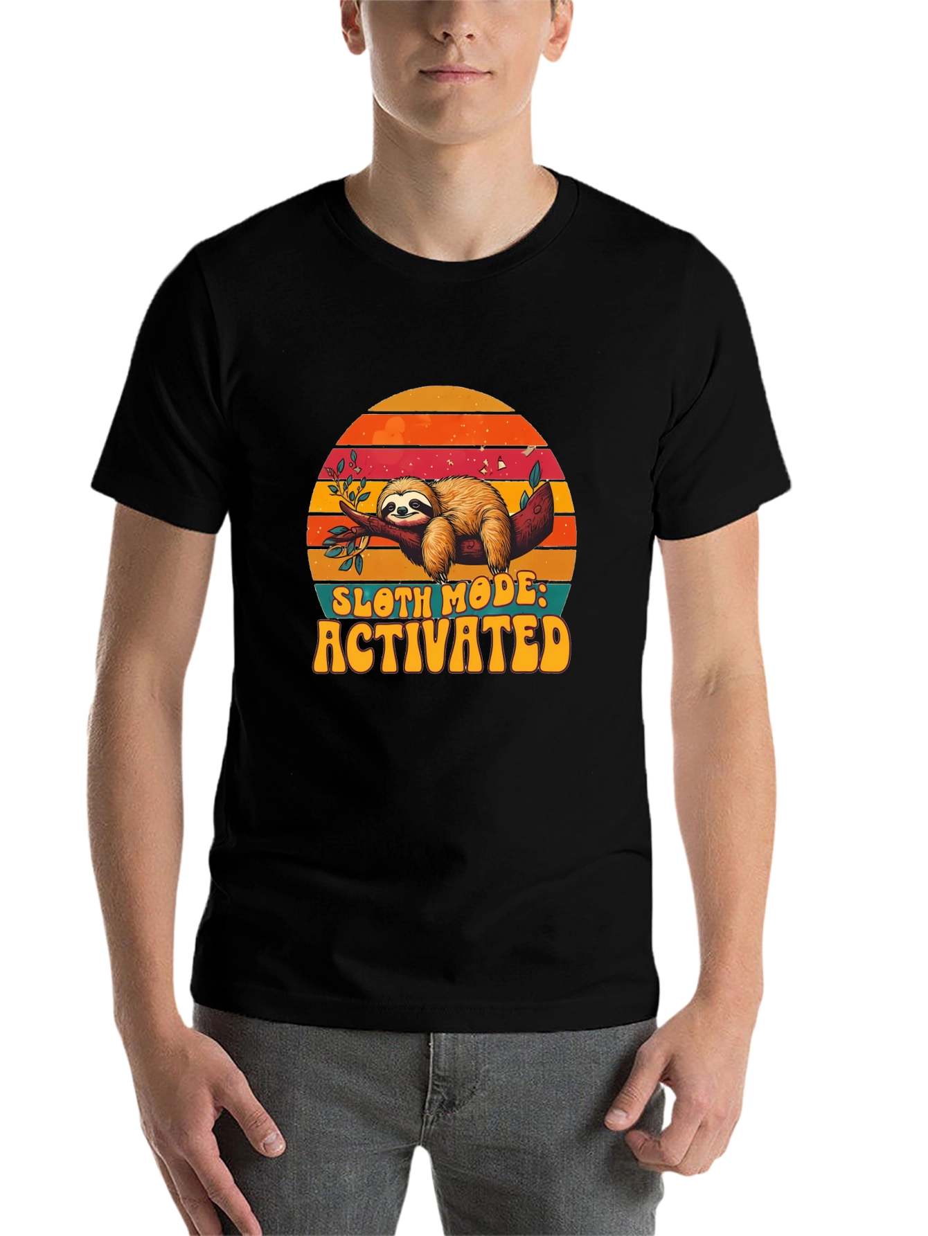 Black Sloth Mode Activated T-Shirt - Relaxed Fit view 7