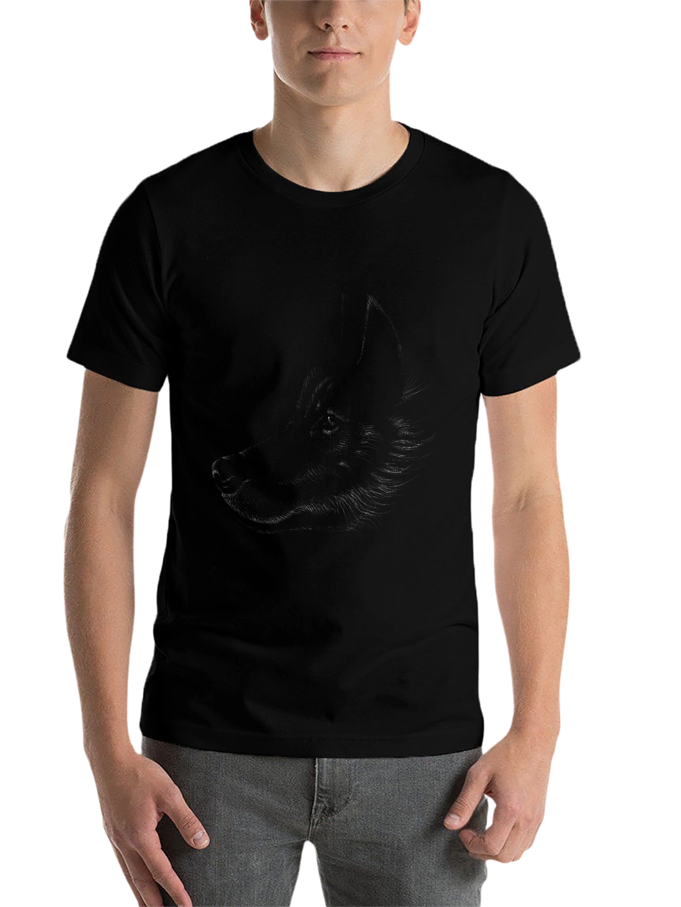 Black Men's Black Graphic Tee view 7