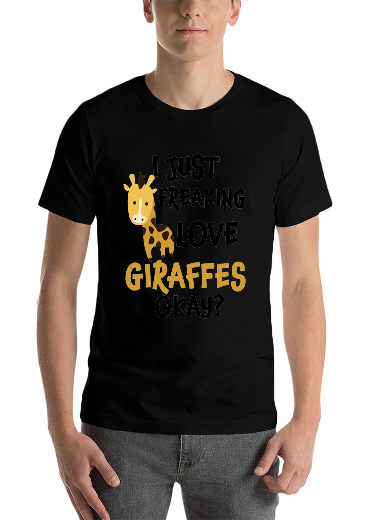Black I Just Freaking Love Giraffes T-Shirt view 7