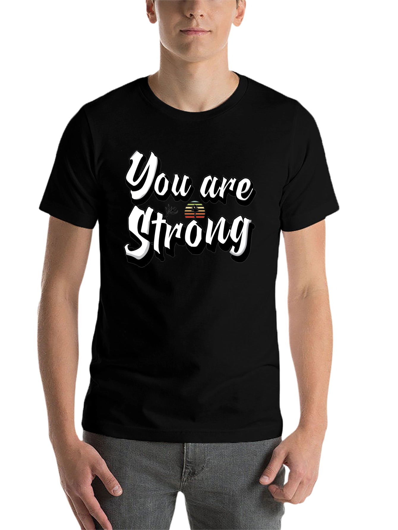 Black You Are Strong Graphic T-Shirt - Motivational Design view 7
