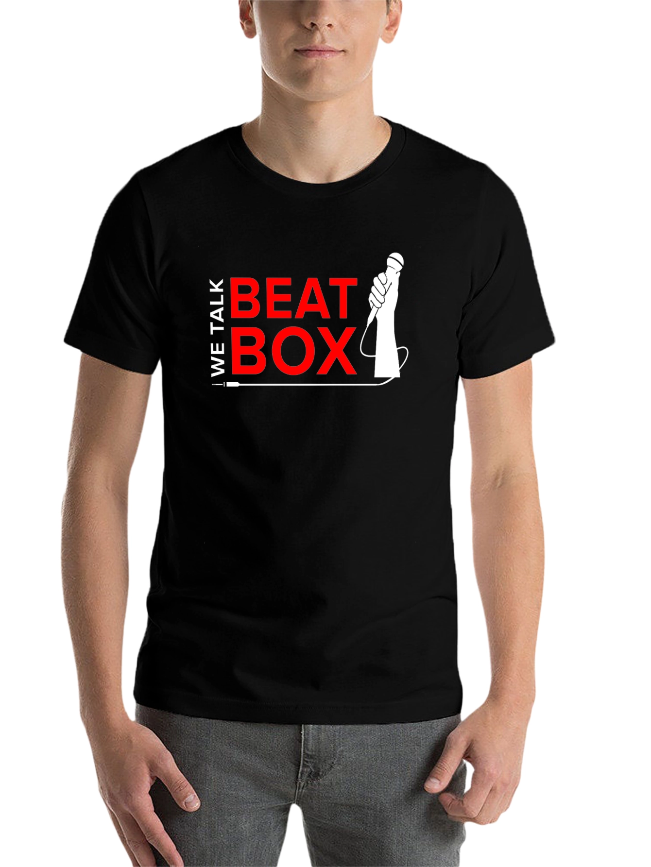 Black We Talk Beat Box Graphic T-Shirt view 7