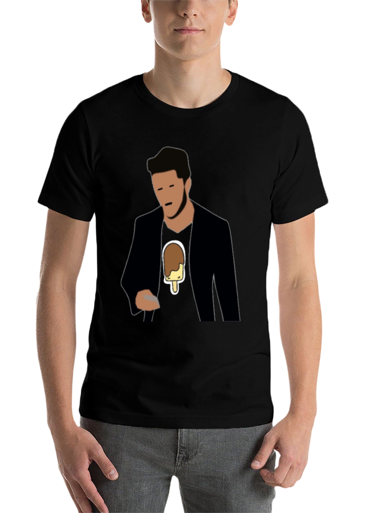 Black Cool Graphic Tee - Ice Cream Man view 7