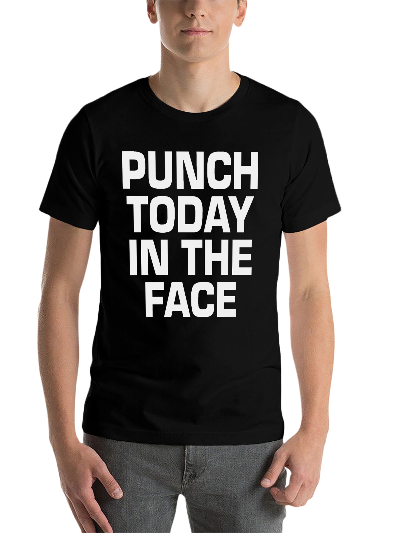 Black Punch Today in the Face Funny T-Shirt view 7