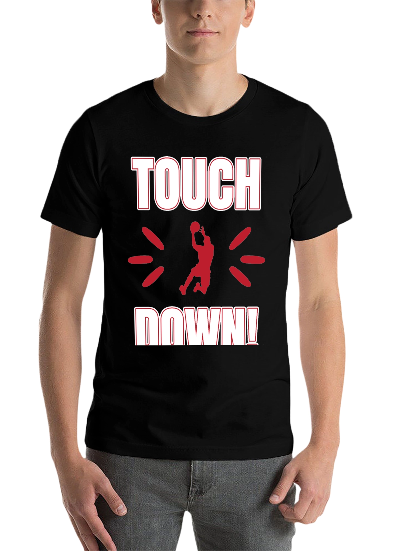 Black Touchdown Graphic Tee - Black Cotton Jersey view 7