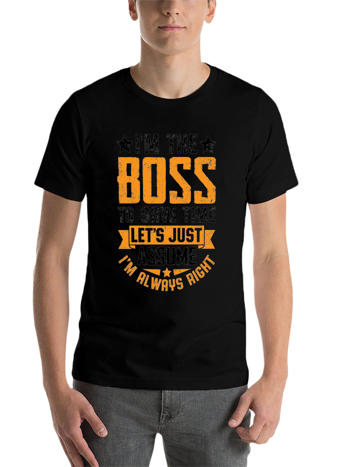 Black I'm The Boss Graphic Tee - Sarcastic Humor T-Shirt view 7