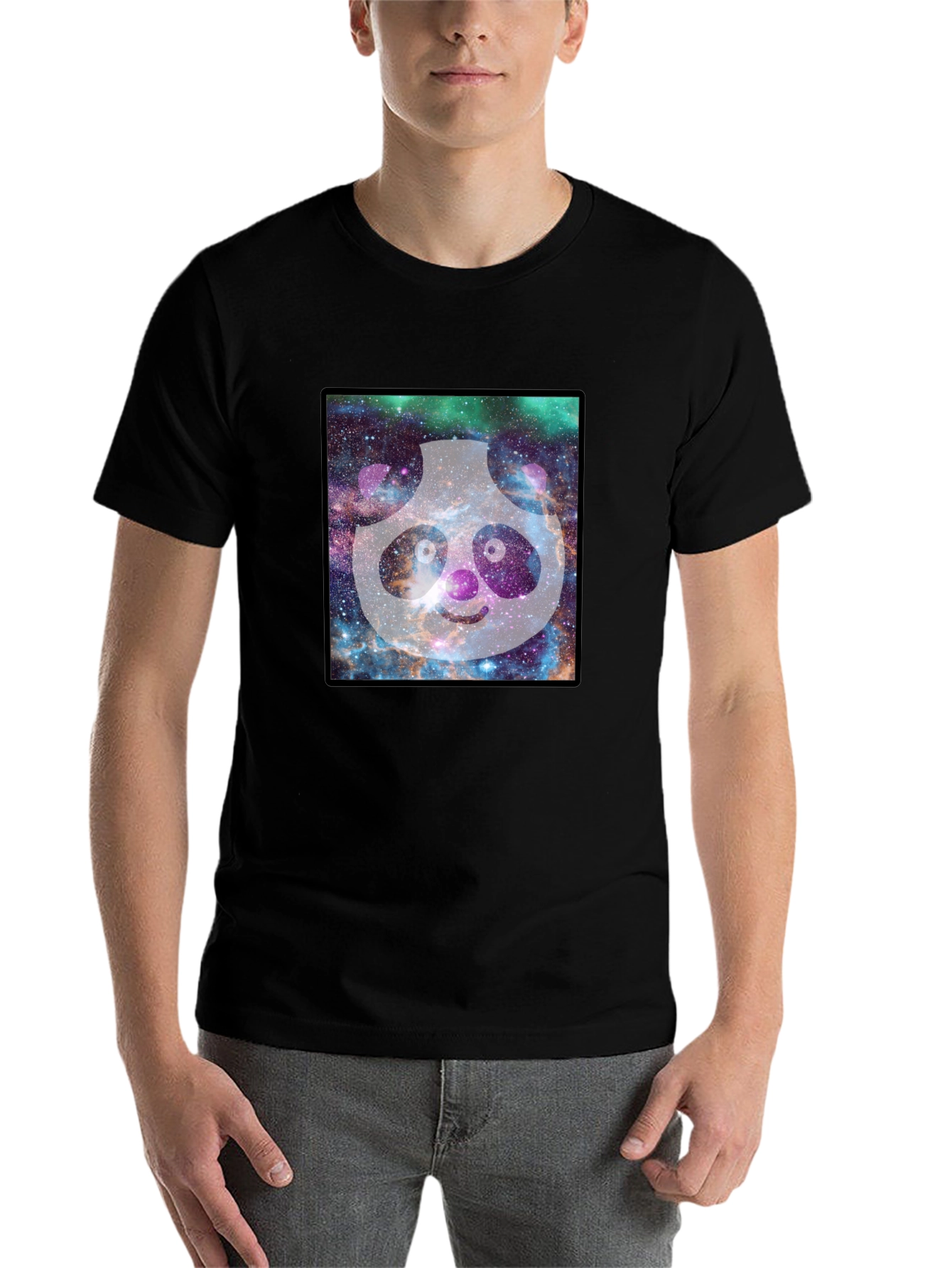 Black Galaxy Panda Graphic Tee - Unique Design view 7