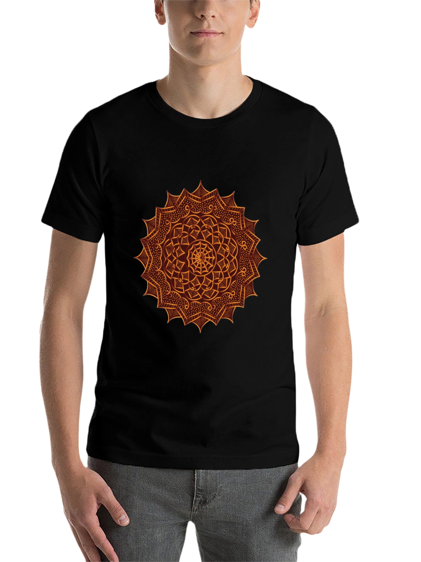 Black Mandala Graphic Tee - Black view 7