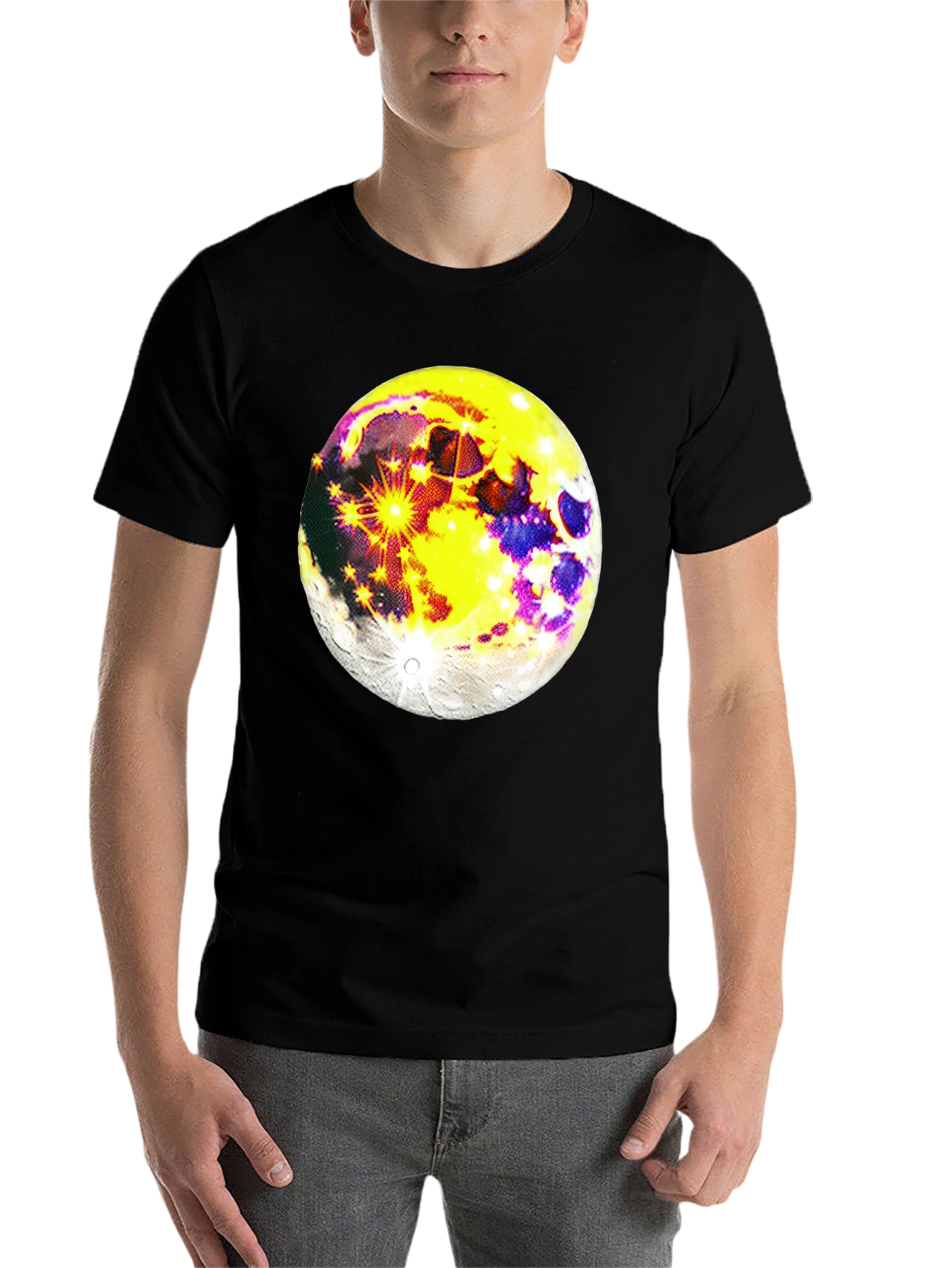 Black Moon Graphic Black T-Shirt - Celestial Style view 7