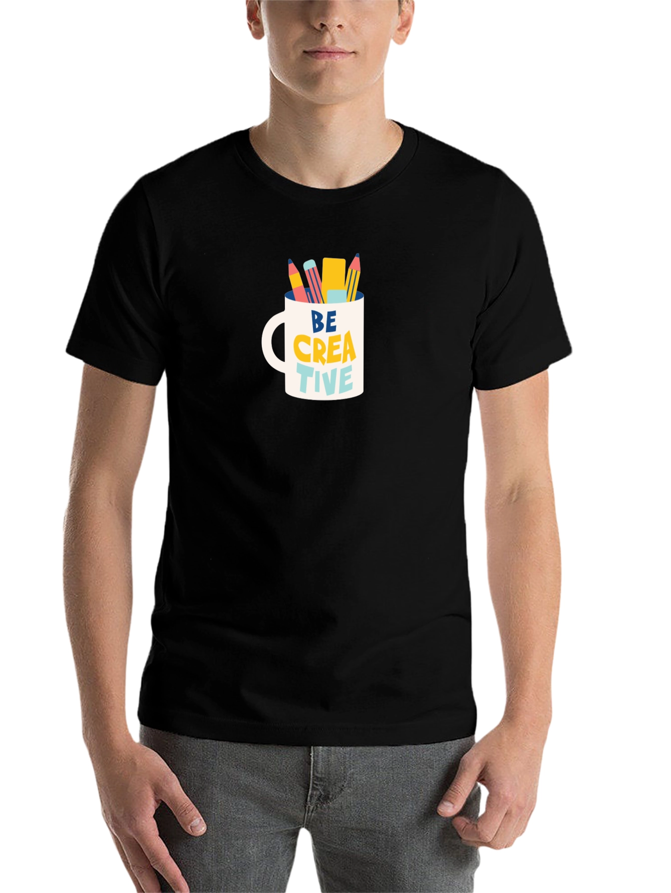 Black Be Creative Mug Graphic T-Shirt - Artist Inspiration view 7