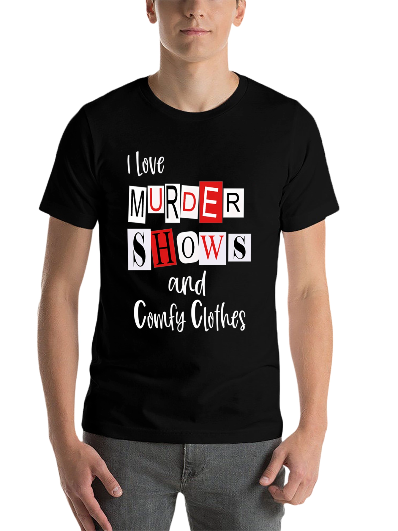 Black Murder Shows & Comfy Clothes Black Graphic Tee view 7